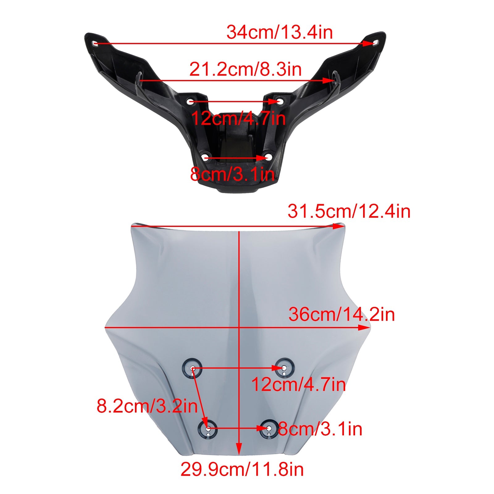 Vetrobransko steklo + podpora za Yamaha MT-09/SP 2024-2025