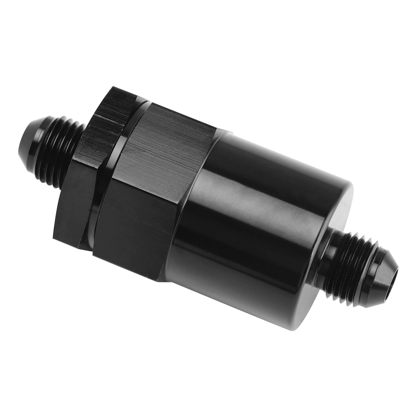 Adaptateur de filtre en ligne AN6 noir pour systèmes de carburant avec élément filtrant de 30 microns