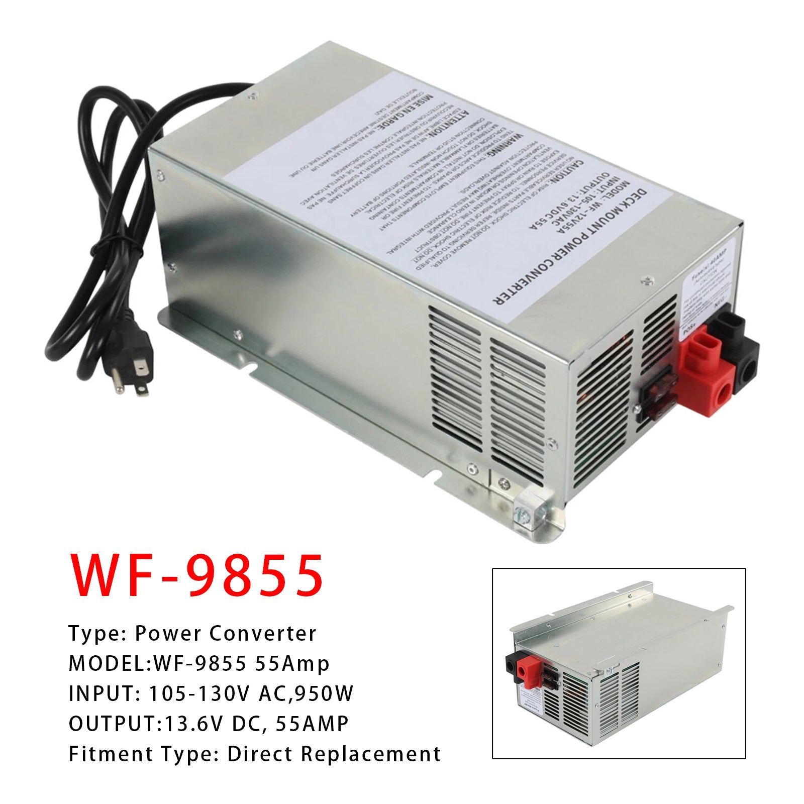 Convertisseur/chargeur de puissance 55 A pour camping-car, caravane et remorque 12 V WF-9855