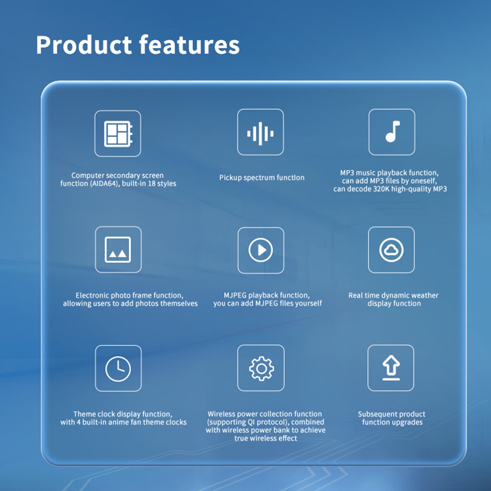 ESP32 ontwikkelbord 1,8 inch intelligent capacitief touchscreen Audiospectrum