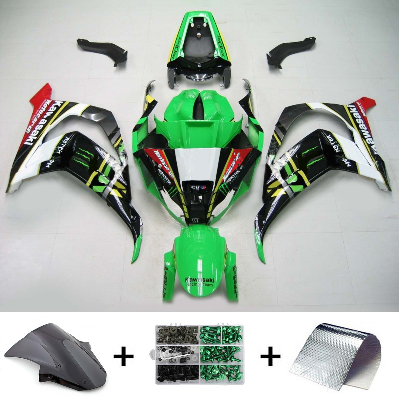 2011-2015 Kawasaki ZX10R Kit de carenado de inyección de carrocería ABS de plástico ajustado