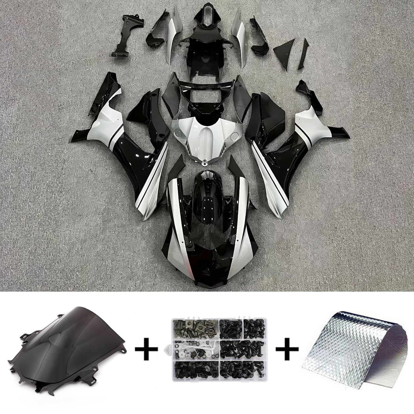 Kit de carénage en plastique ABS injecté compatible avec Yamaha YZF 1000 R1 2015-2019