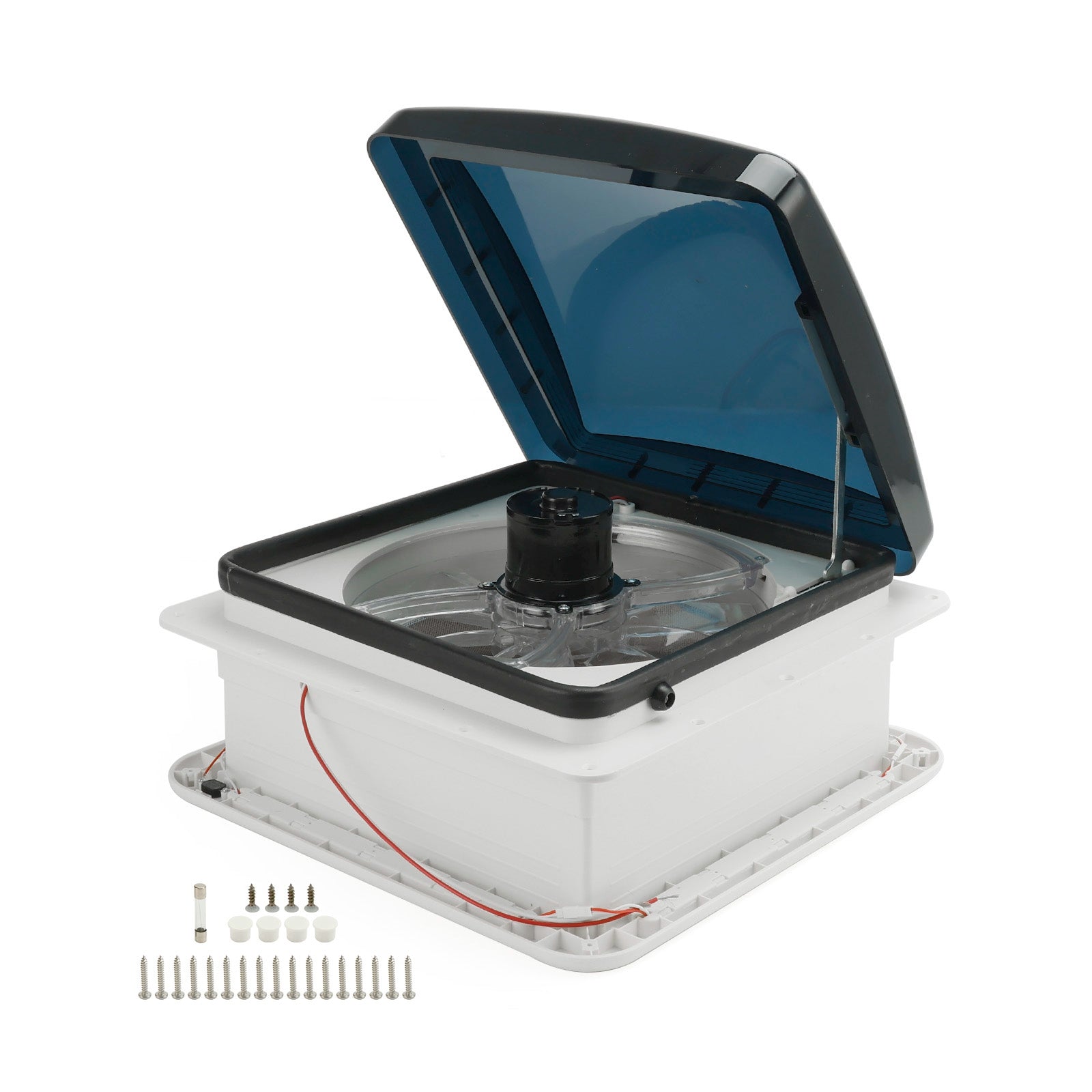 14-calowy nawiew dachowy do przyczep kempingowych 3-biegowy silnik Wentylator do pojazdów kempingowych 12 V Świetlik z oświetleniem LED