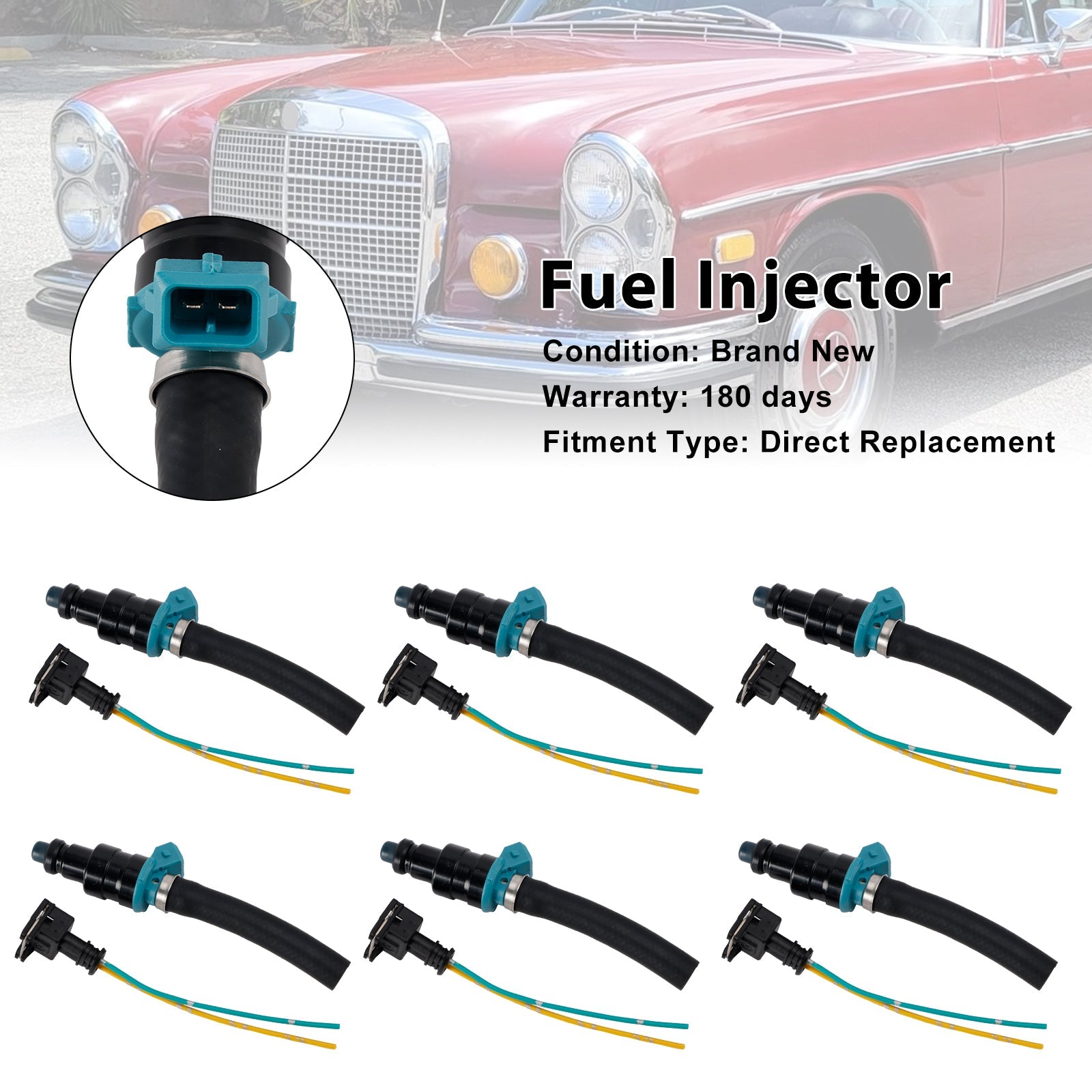 Injecteur de carburant 6 pièces 0280150036 pour Mercedes-Benz 280SEL 450SE 280SEL 4,5 L V8