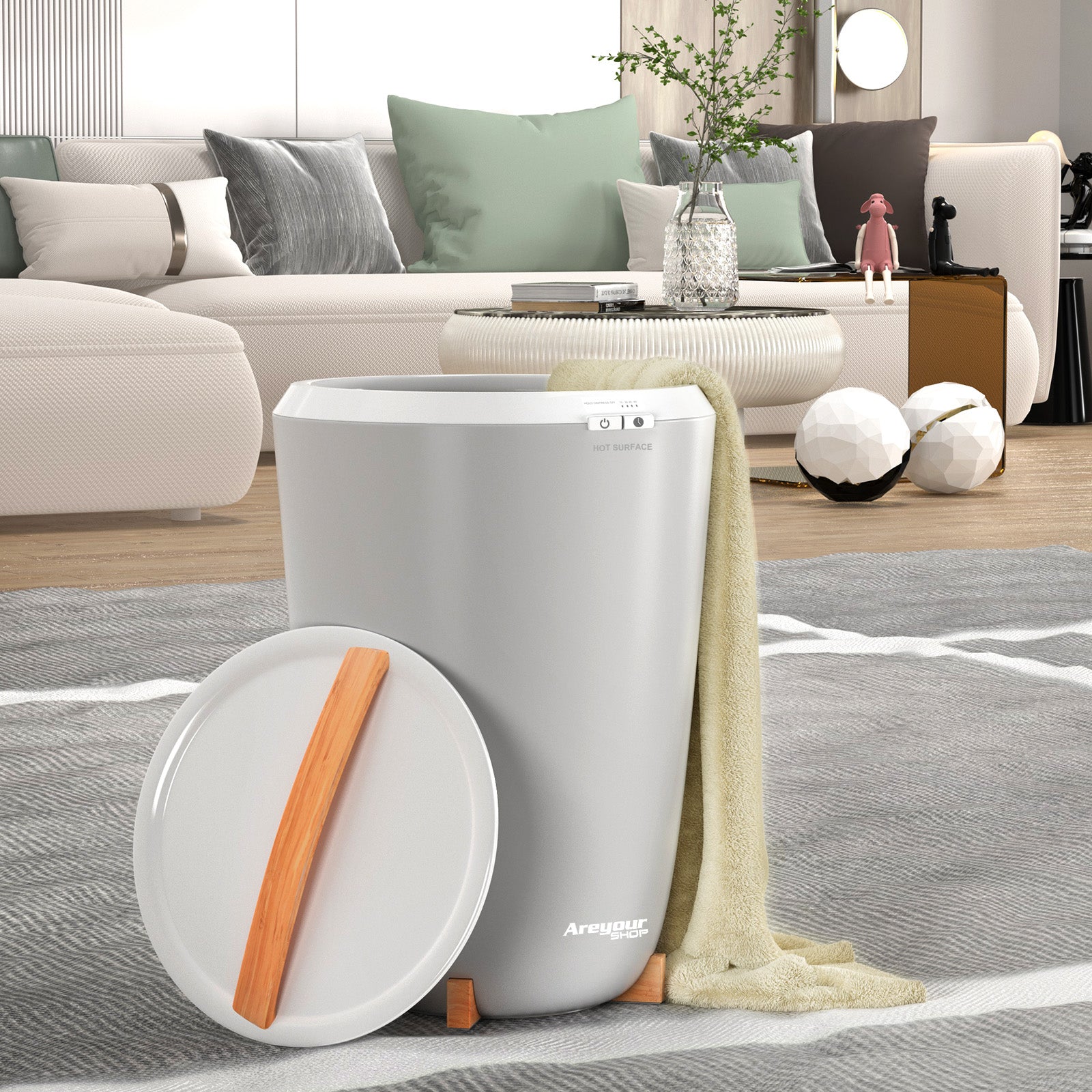 Secador de toallas de 20 litros, calentador de toallas termostático vertical para el hogar