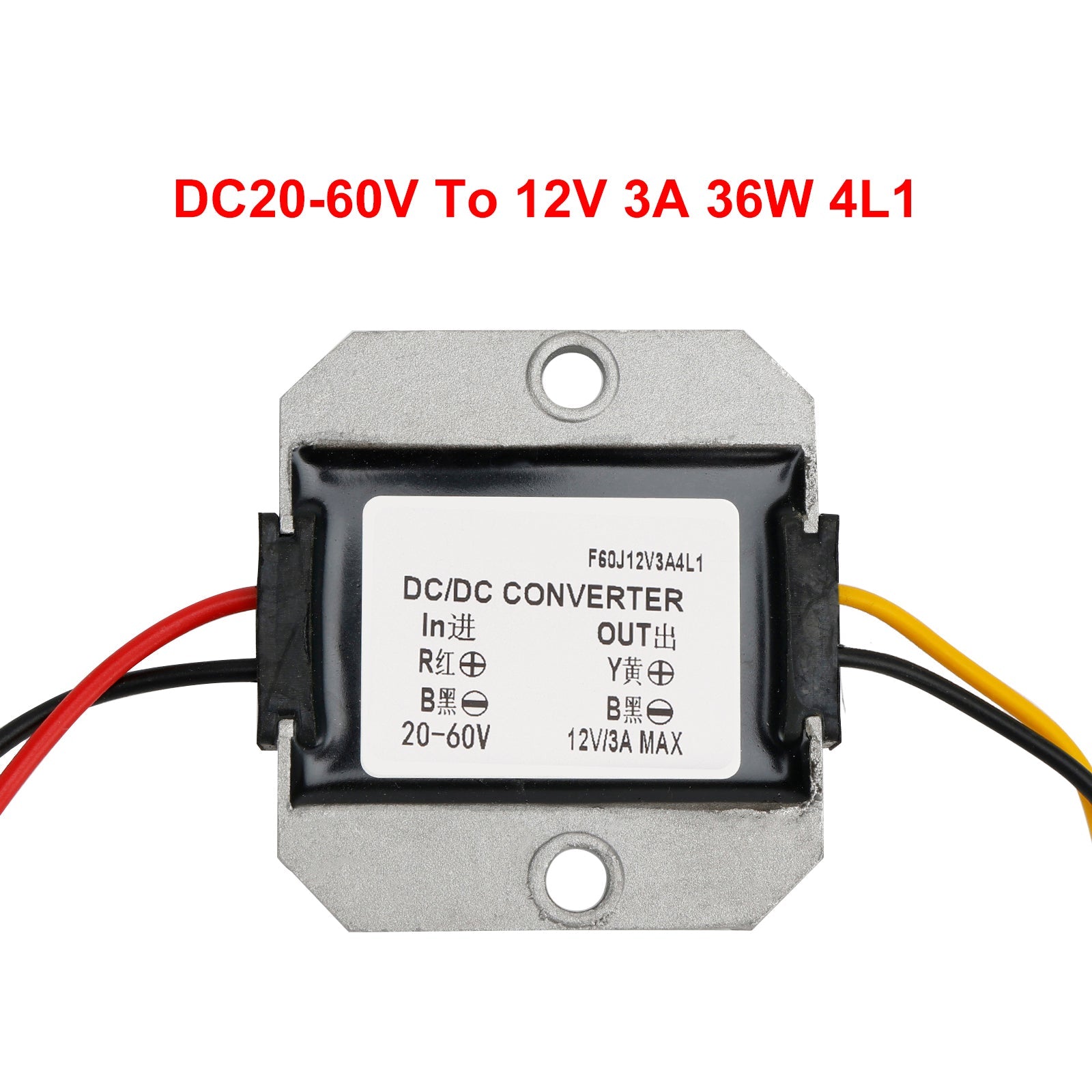 DC20-60 v Verlaag de stroomomvormer naar DC12 V 36 W, waterdicht