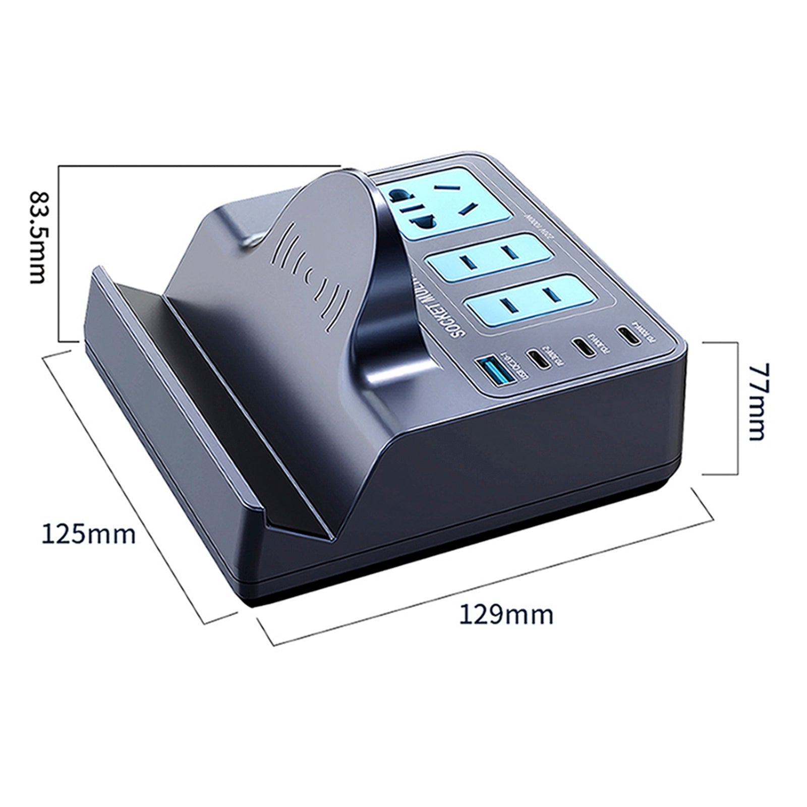Inteligentna ładowarka bezprzewodowa 140 W, PD100 W o dużym mocy, dla laptopa, QC, telefonu komórkowego, gniazda UE