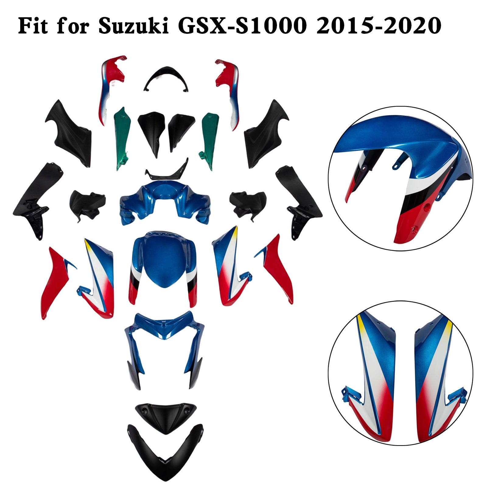 Kit de carénage de carrosserie en plastique injecté pour Suzuki GSX-S 1000 GSXS 2015-2020