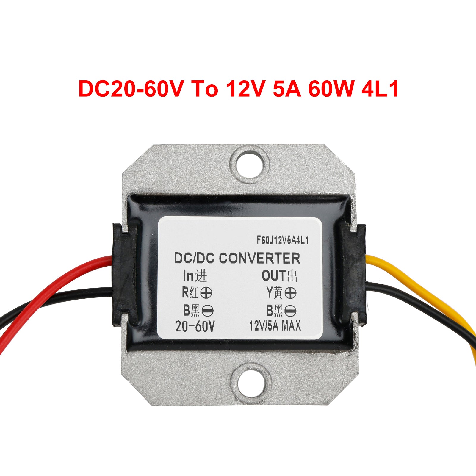 Convertisseur abaisseur de tension étanche DC20-60 V vers DC12 V 5 A 60 W
