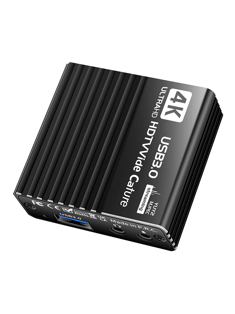 Carte de capture vidéo USB 3.0 Boîtier d'enregistrement HDMI 4K Microphone de diffusion en direct de jeu