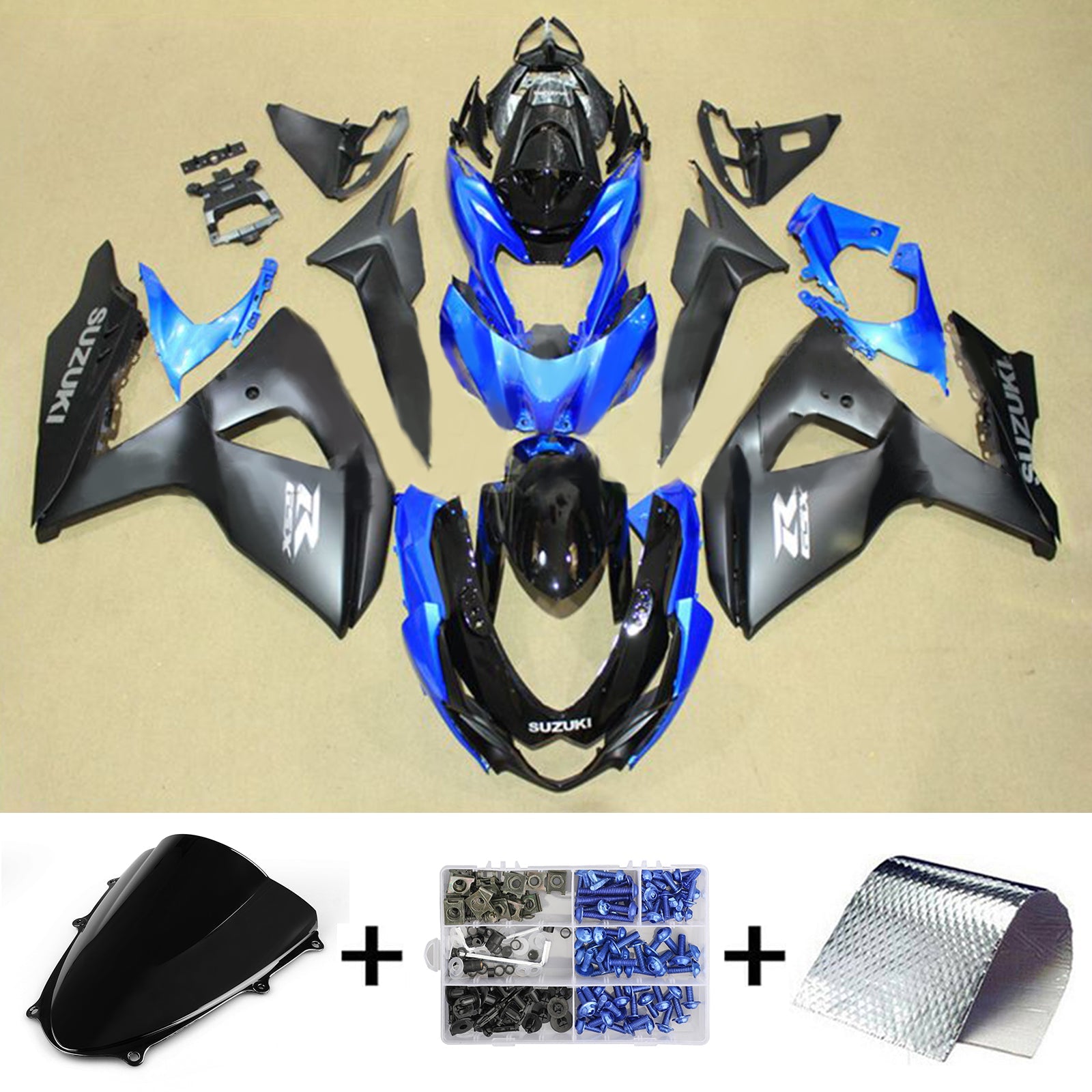 Amotopart Suzuki GSXR1000 2009-2016 K9 Kit carenatura carrozzeria in plastica ABS