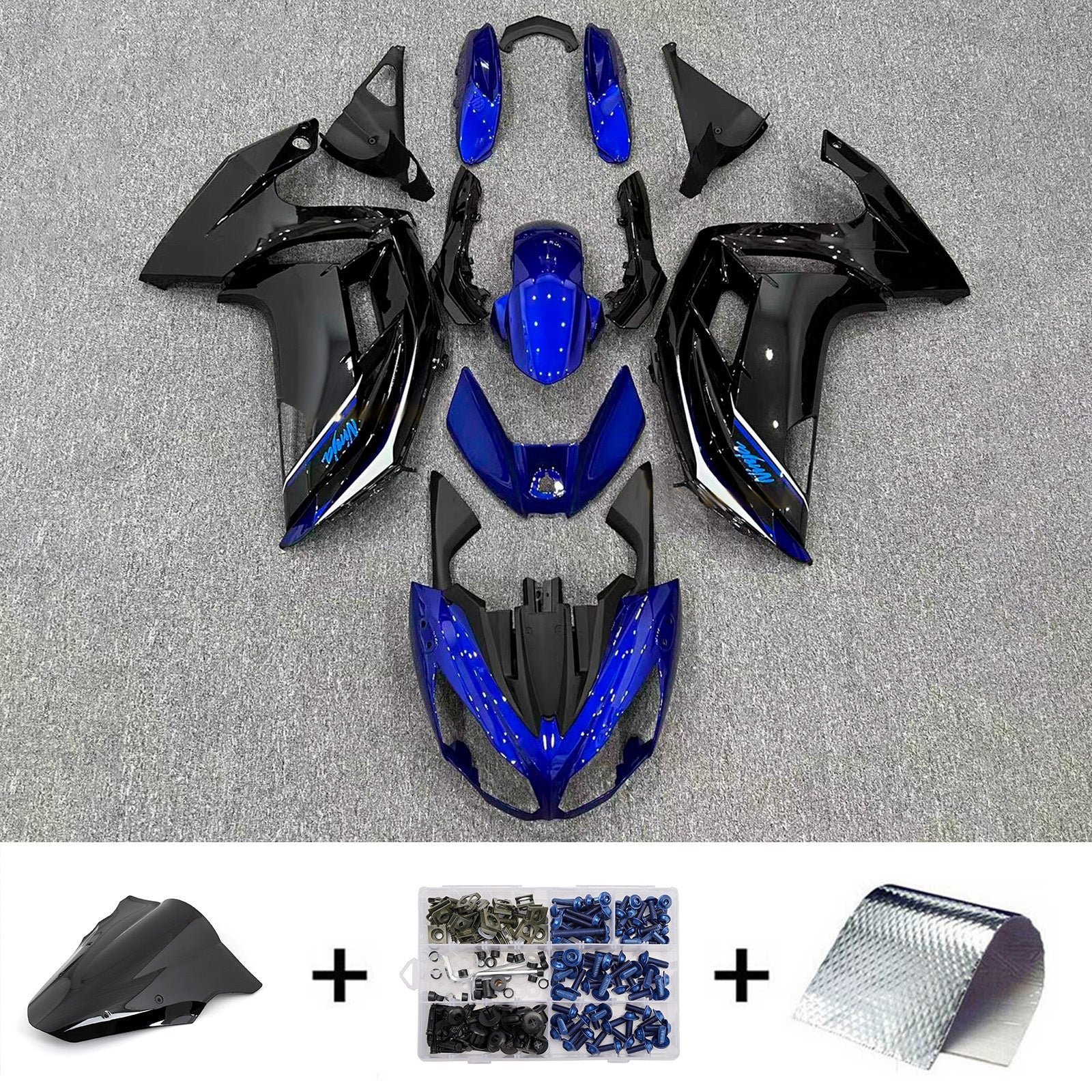 Kit de carénage injecté en plastique ABS compatible avec Kawasaki ER-6F Ninja650 2012-2016