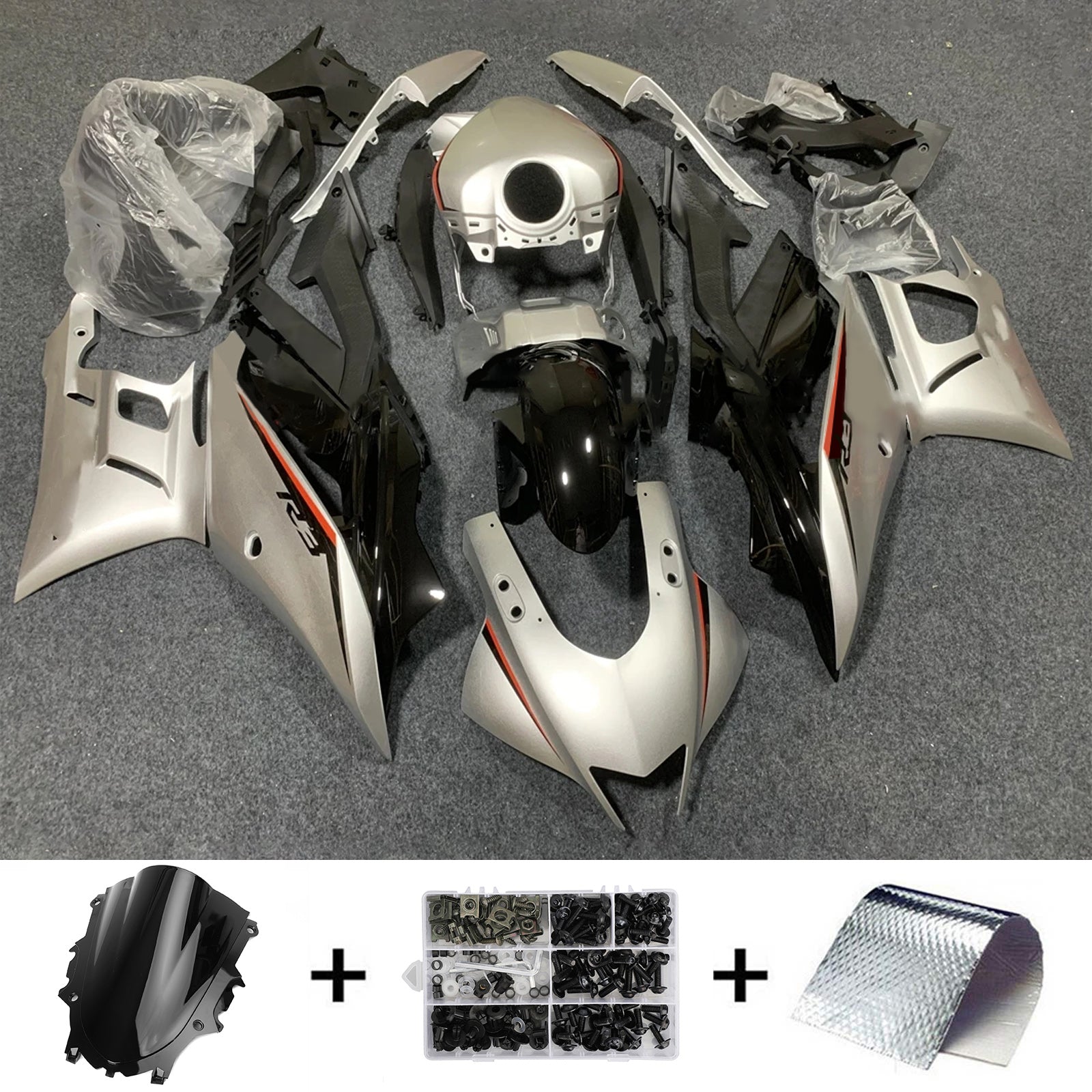 Kit de carénage d'injection Yamaha YZF-R3 R25 2019-2021, carrosserie en plastique ABS