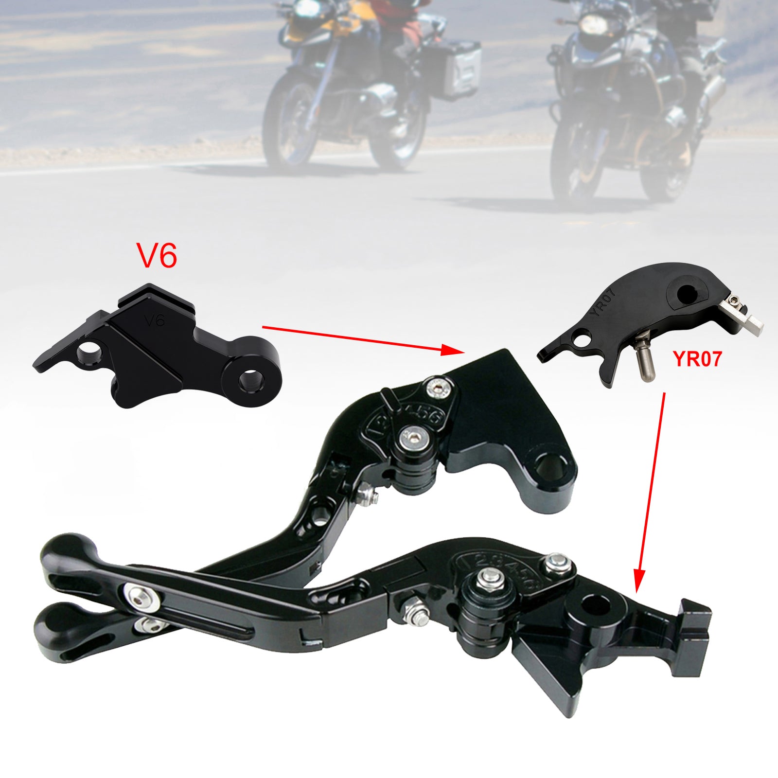 Levier de frein et d'embrayage réglable compatible avec YAMAHA XSR900 XSR900GP MT-09 MT-09SP 24-25