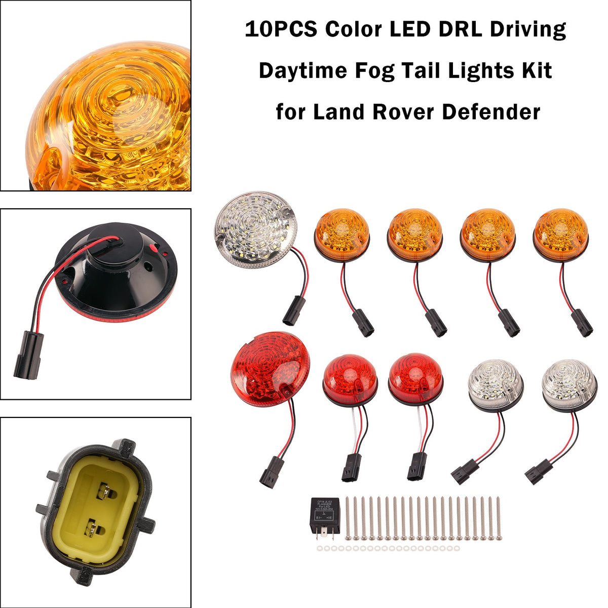 Kit de 10 feux de jour à LED multicolores pour Land Rover Defender