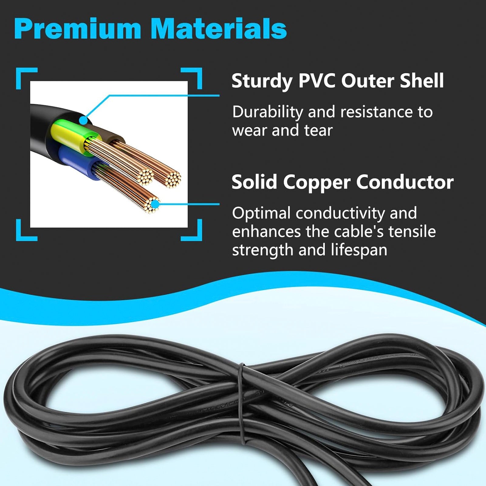 Cordon d'alimentation de remplacement 89143 de 150 pouces pour mélangeurs à immersion Robot Coupe série MP