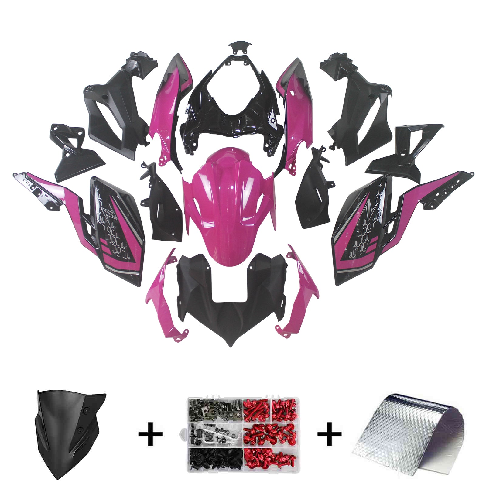 Kit de carénage en plastique ABS injecté compatible avec Kawasaki Z400 2018-2024