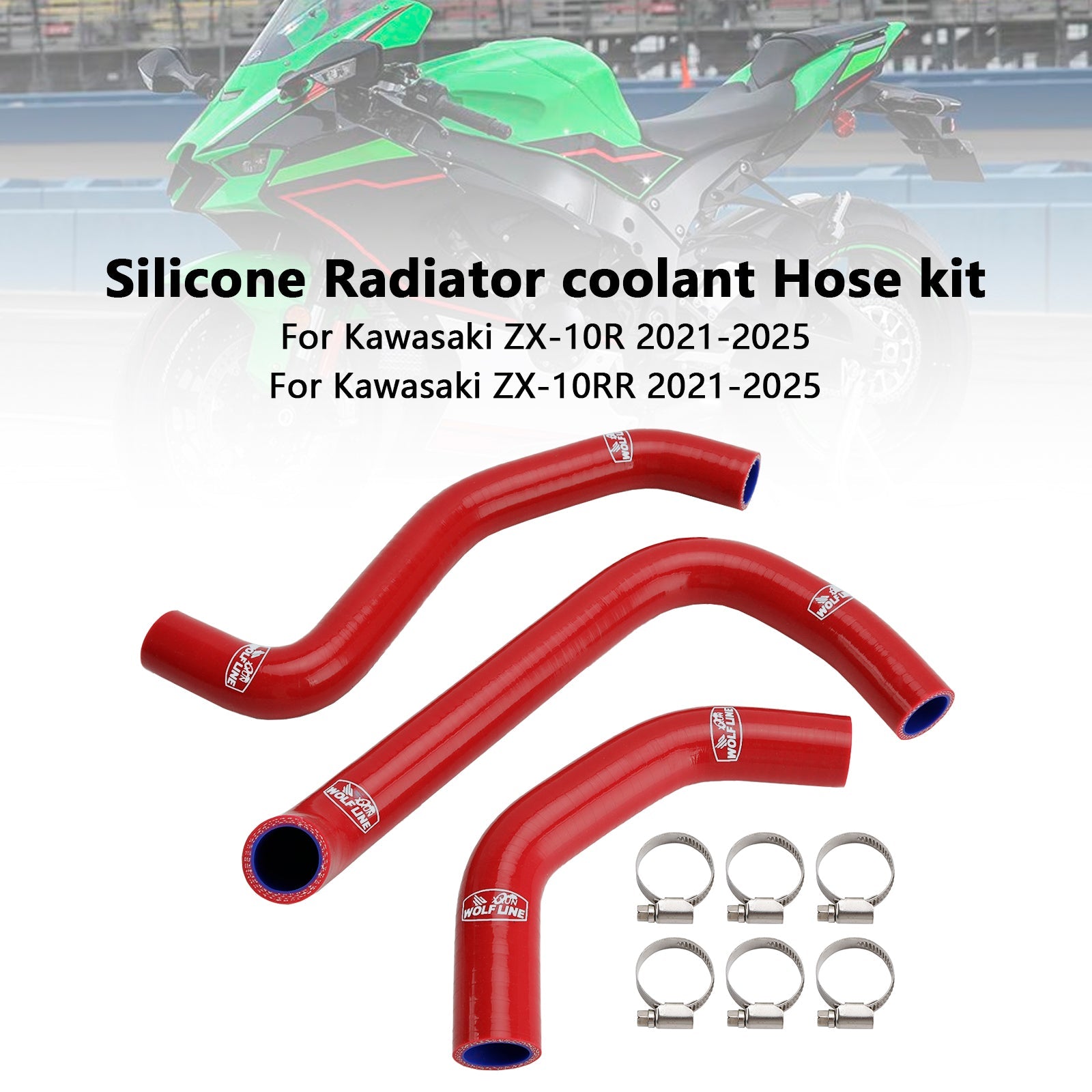 Durite de refroidissement en silicone pour radiateur Kawasaki ZX10R ZX-10RR (2021-2025)