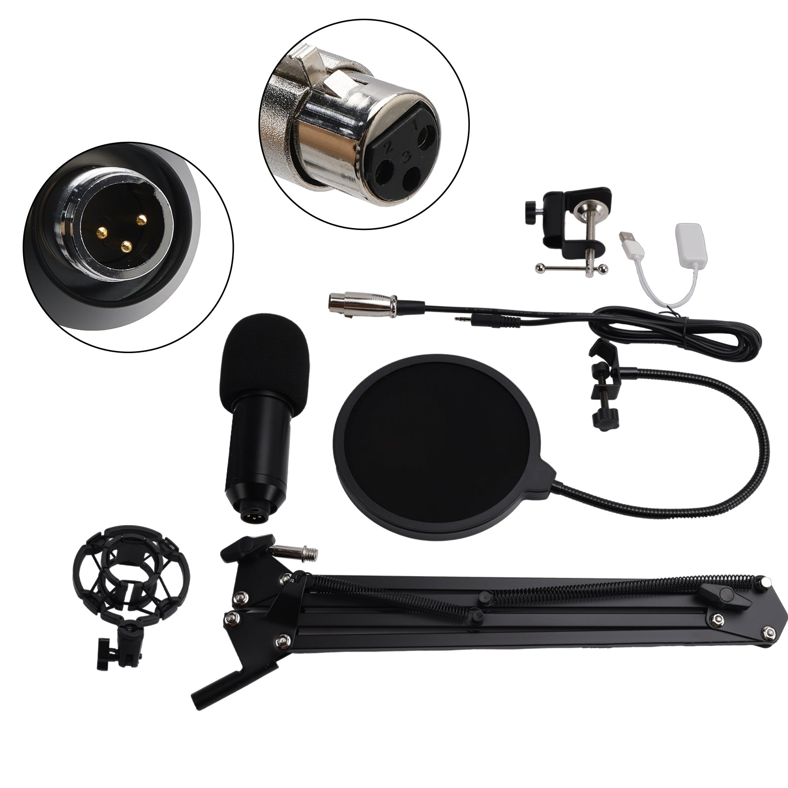 Microphone à condensateur USB BM800 pour PC, kit microphone de studio pour le chant et le streaming