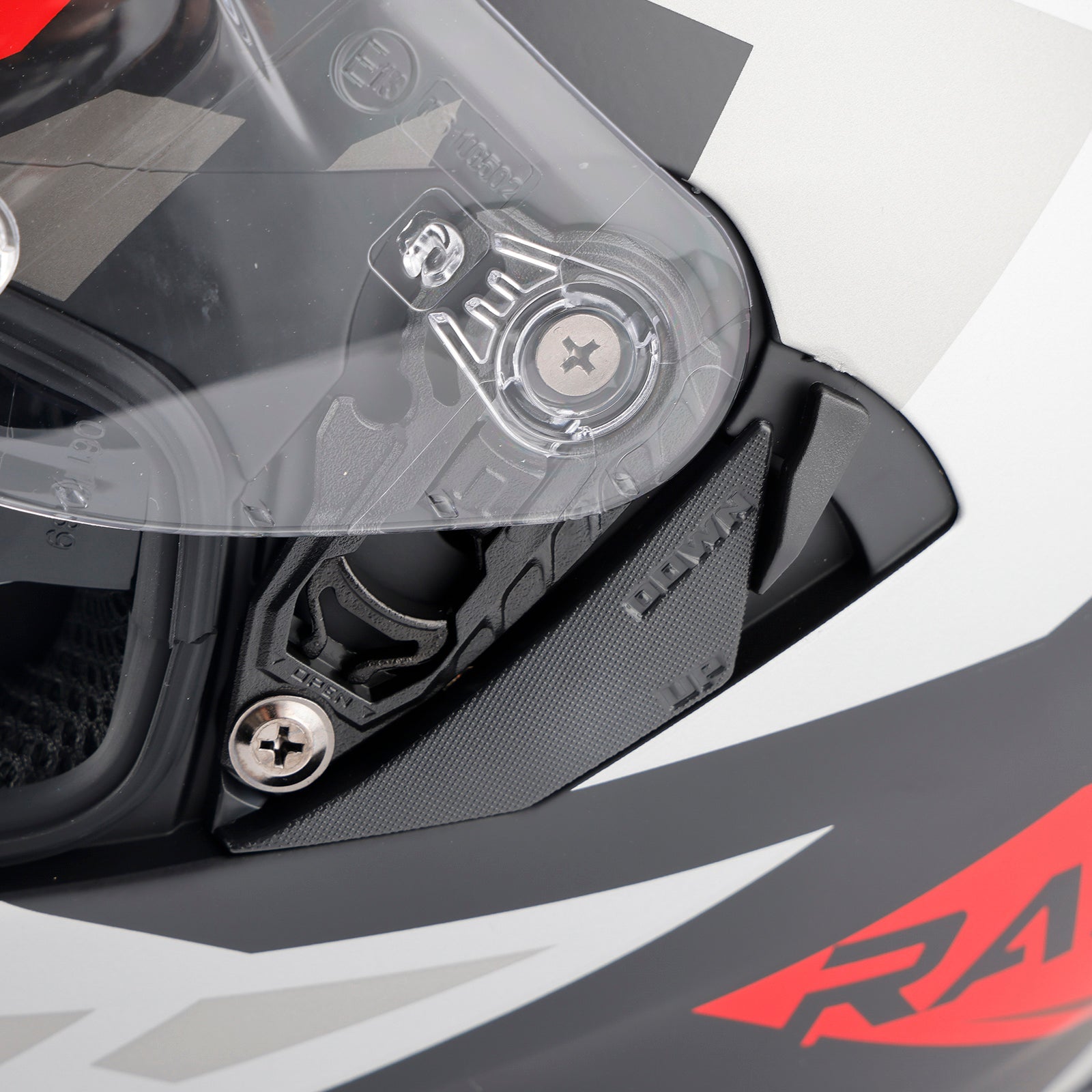 Casque moto intégral DOT pour adulte, rouge et noir