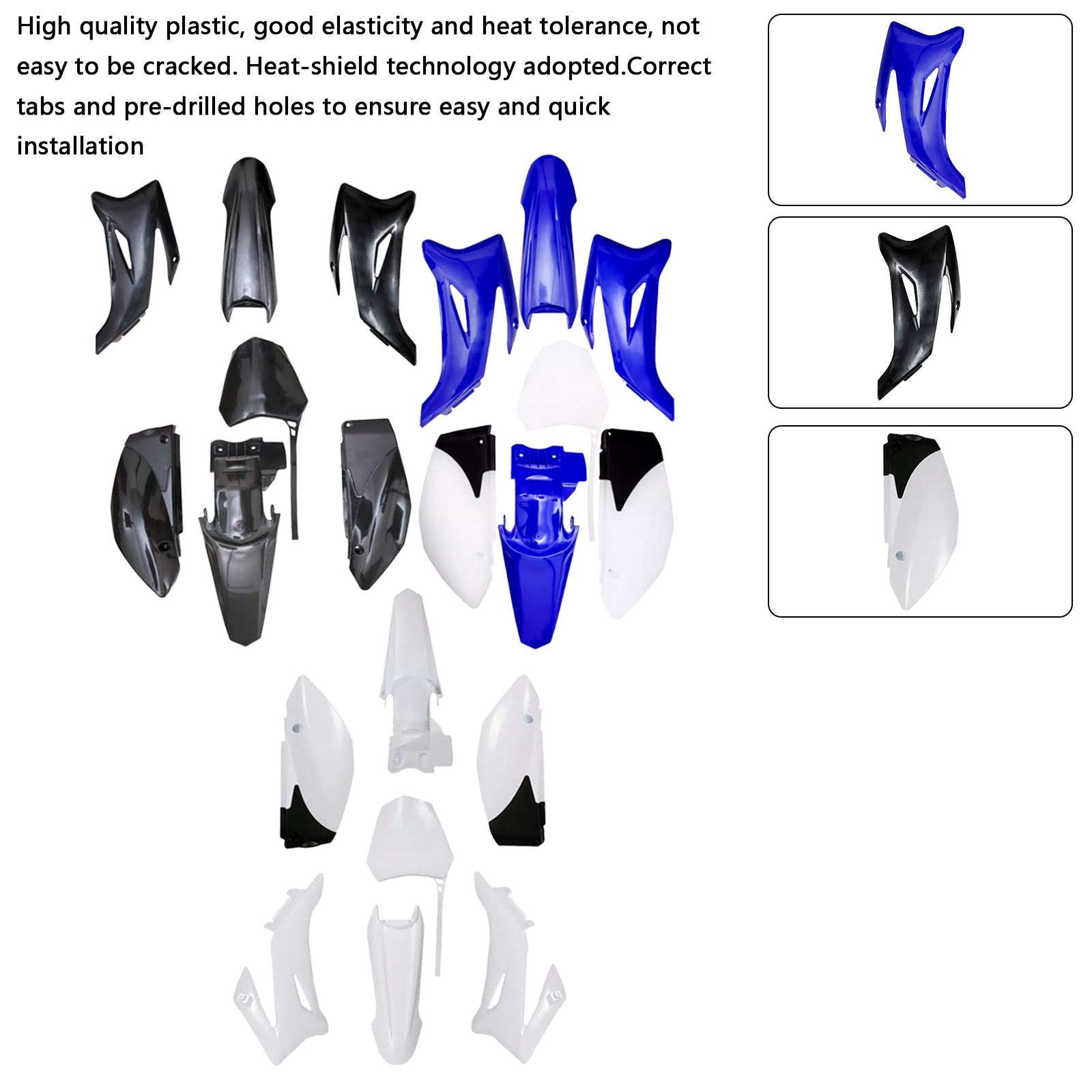 Kit carrosserie plastique et carénage garde-boue pour moto tout-terrain Yamaha TTR110