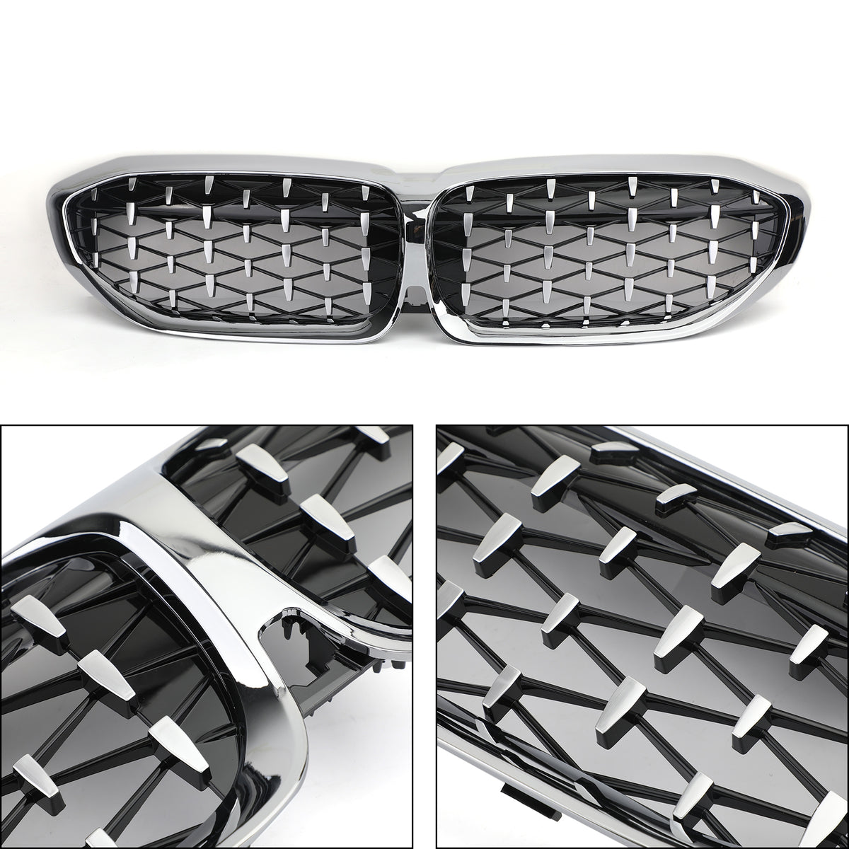 Front Diamond Style Grille de calandre Pour BMW New 3 Series G20 Racing Chrome