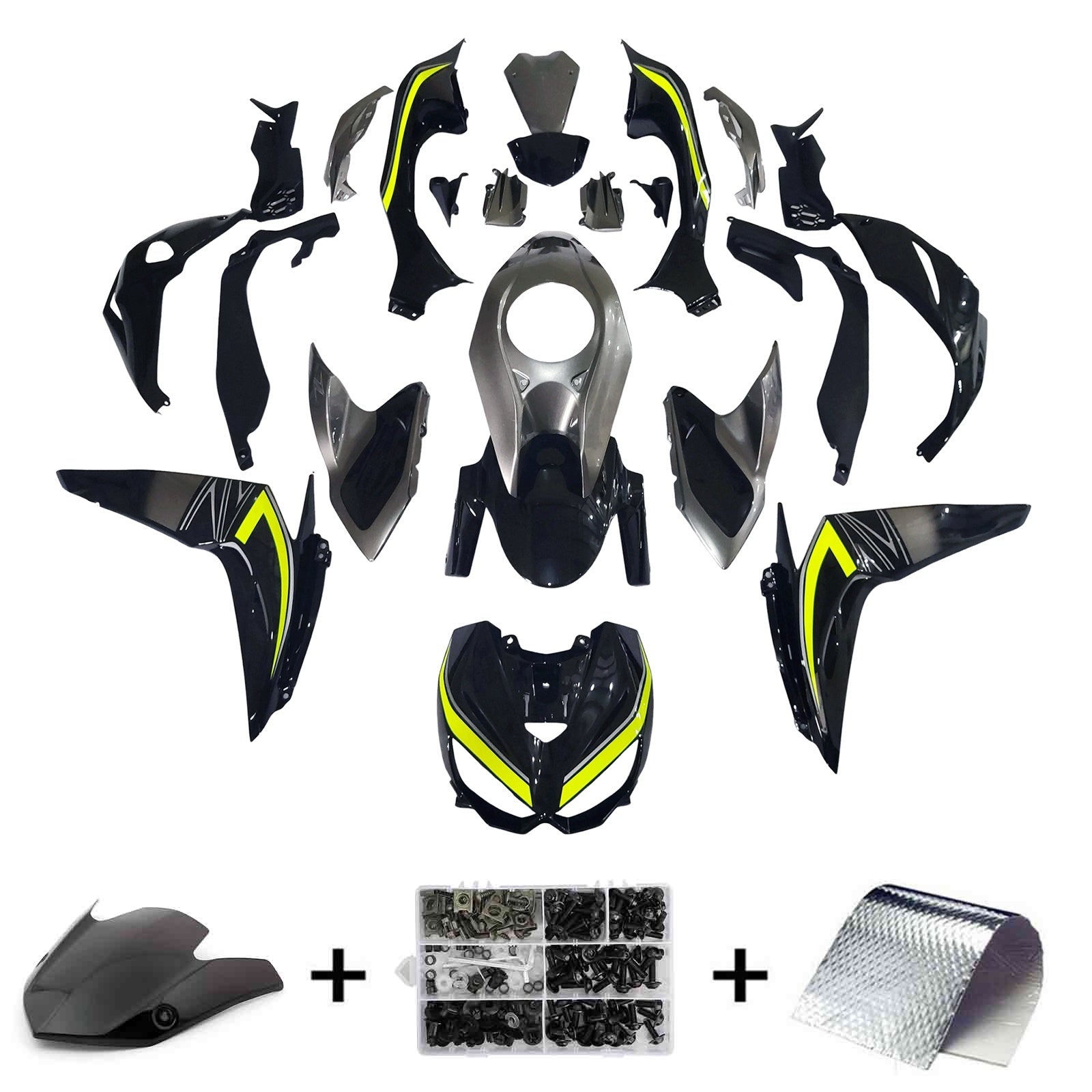 Kit de carénage en plastique ABS injecté compatible avec Kawasaki Z1000 2014-2017