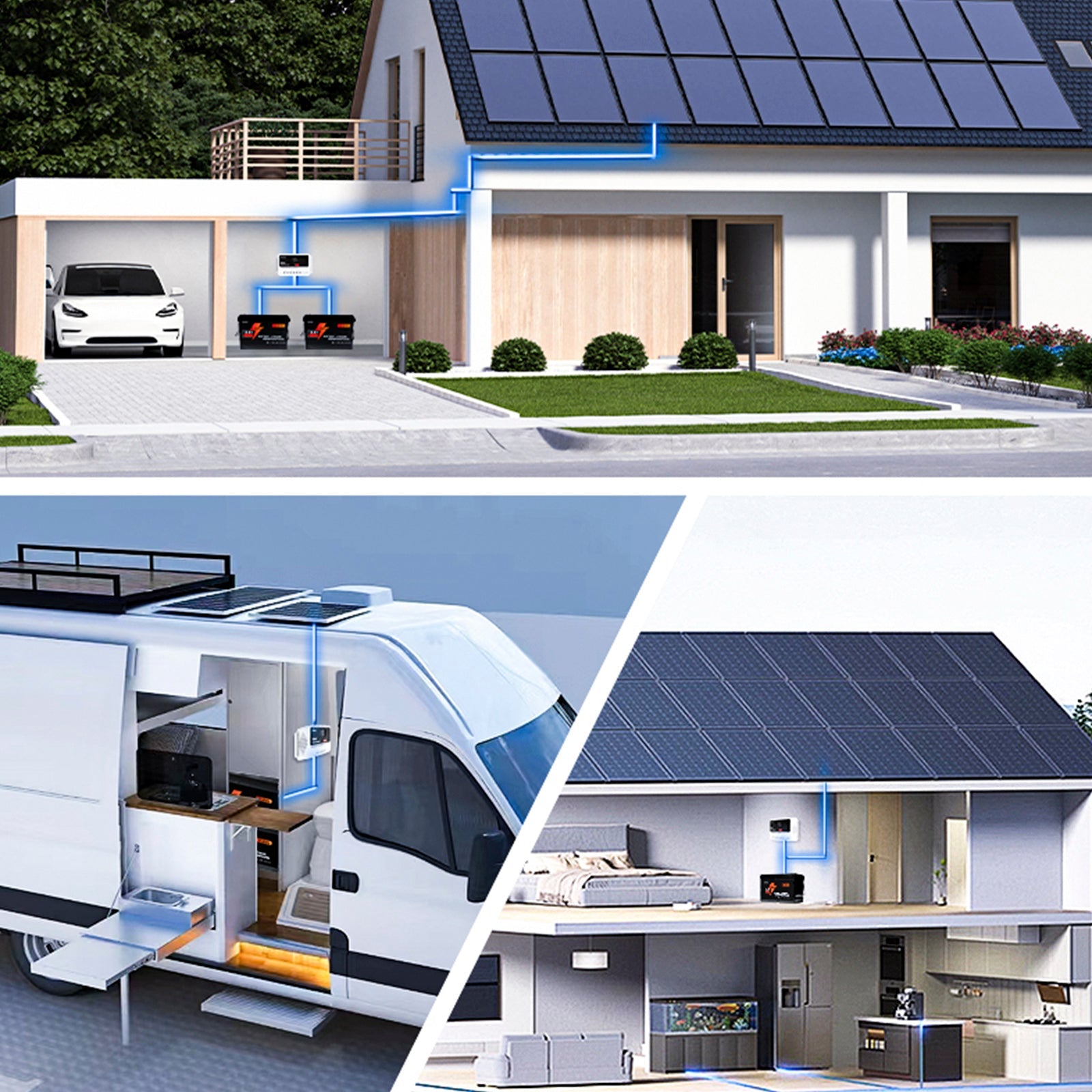 Contrôleur solaire automatique PWM 12 V 24 V 48 V 10 A-60 A, phosphate de fer