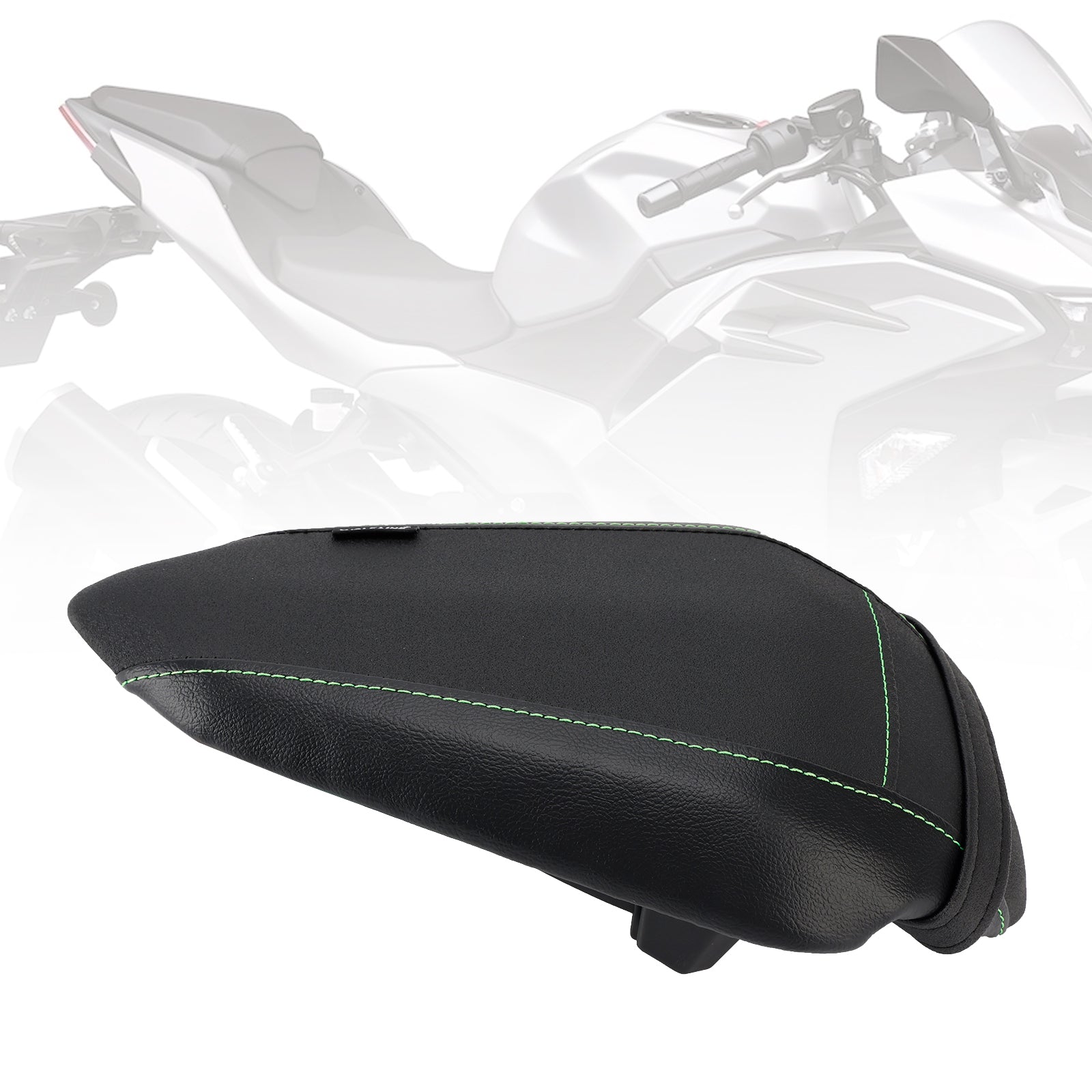 Cojín de pasajeros del pasajero trasero poliuretano negro para kawasaki ninja 500 z500 2024-2025