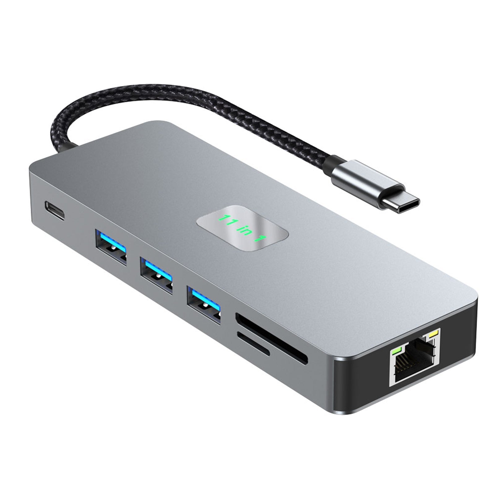 11 en 1 TYPE-C vers RJ45 Gigabit USB3.0 HDMI VGA Audio USB-C données SD/TF PD100W