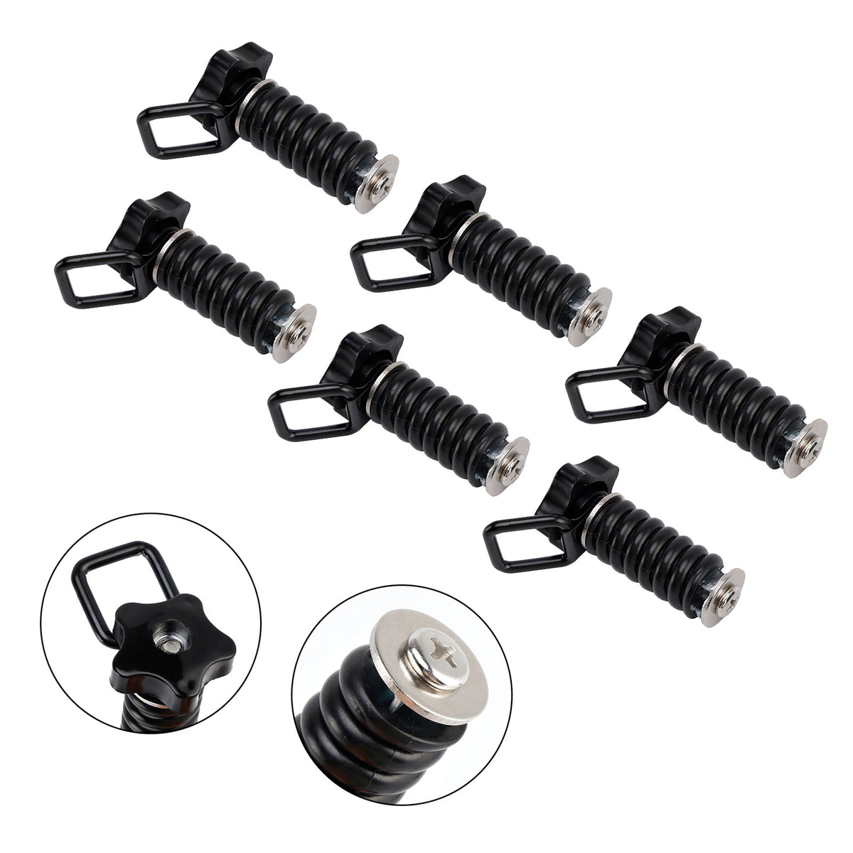 Lot de 6 anneaux d'ancrage flexibles de 2,5 cm (1 pouce) pour Polaris RZR Sportsman Ace 2013-2025