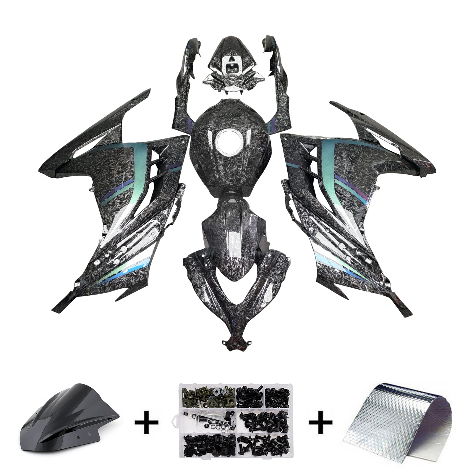 Injekcijski komplet, plastična karoserija ABS za Kawasaki EX300 ninja300 2013-2024
