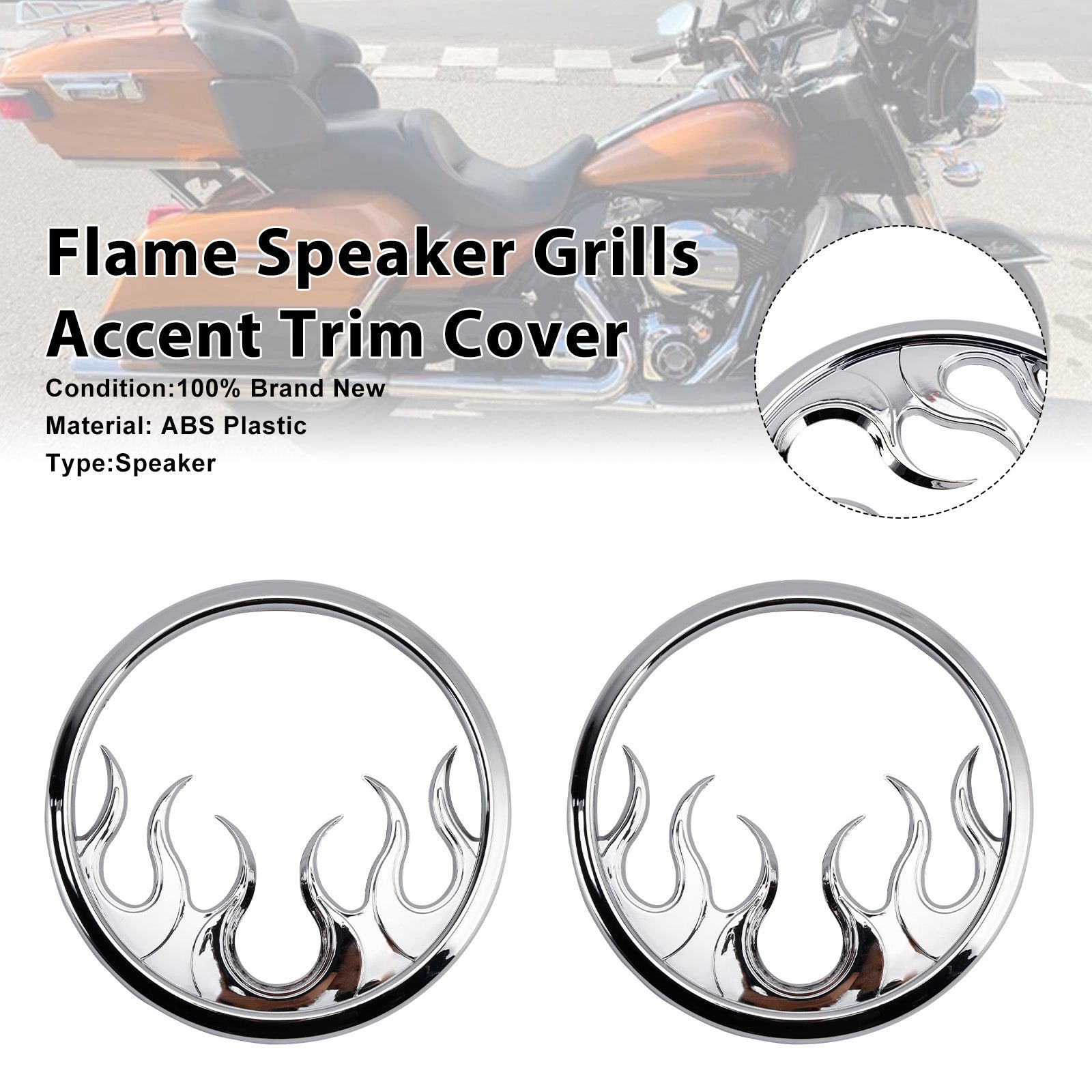 Flame Speaker Grills Decoratieve rand voor Touring Electra Glide Ultra Classic