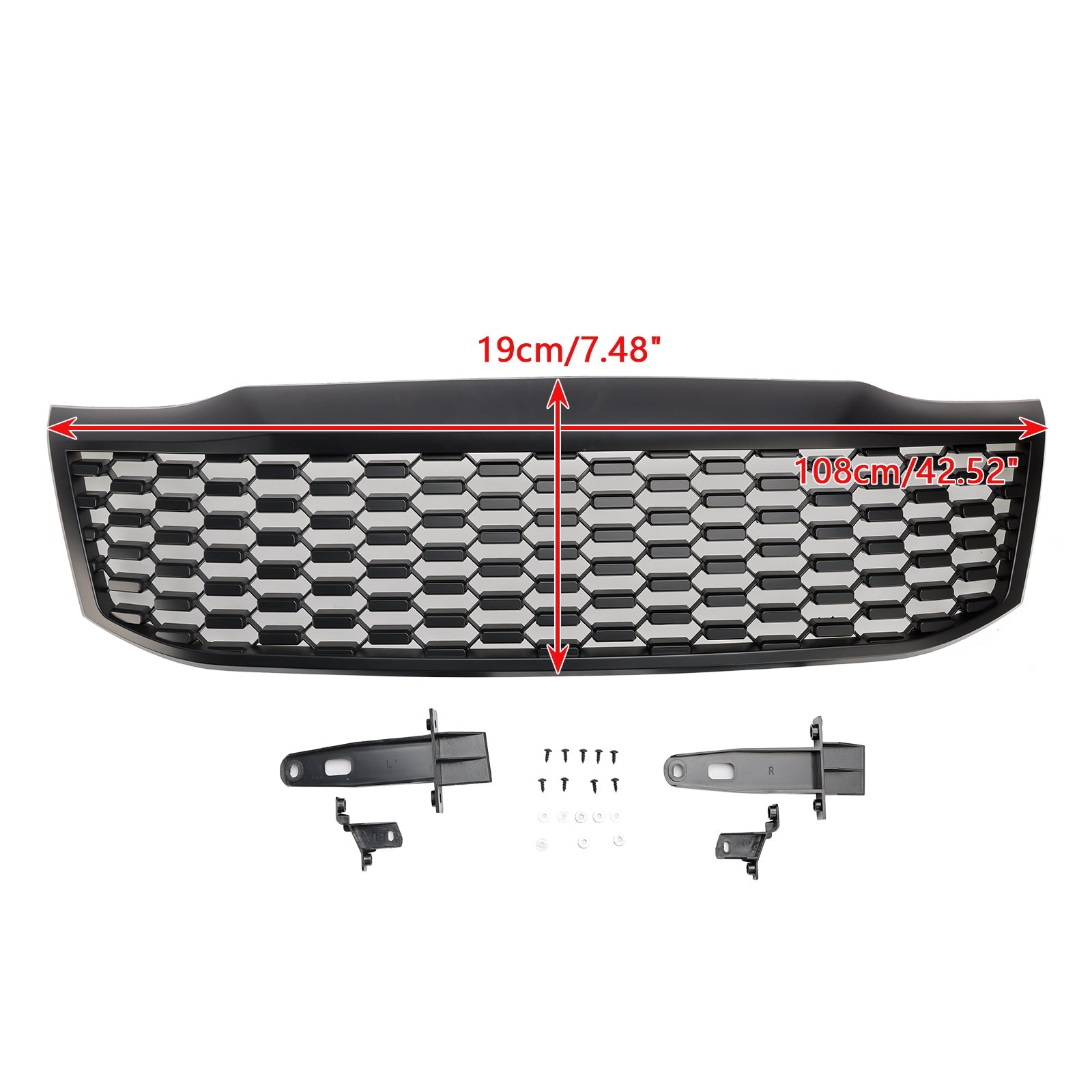 Grille de pare-chocs avant noire mate pour Toyota Hilux Vigo MK7 2012-2014