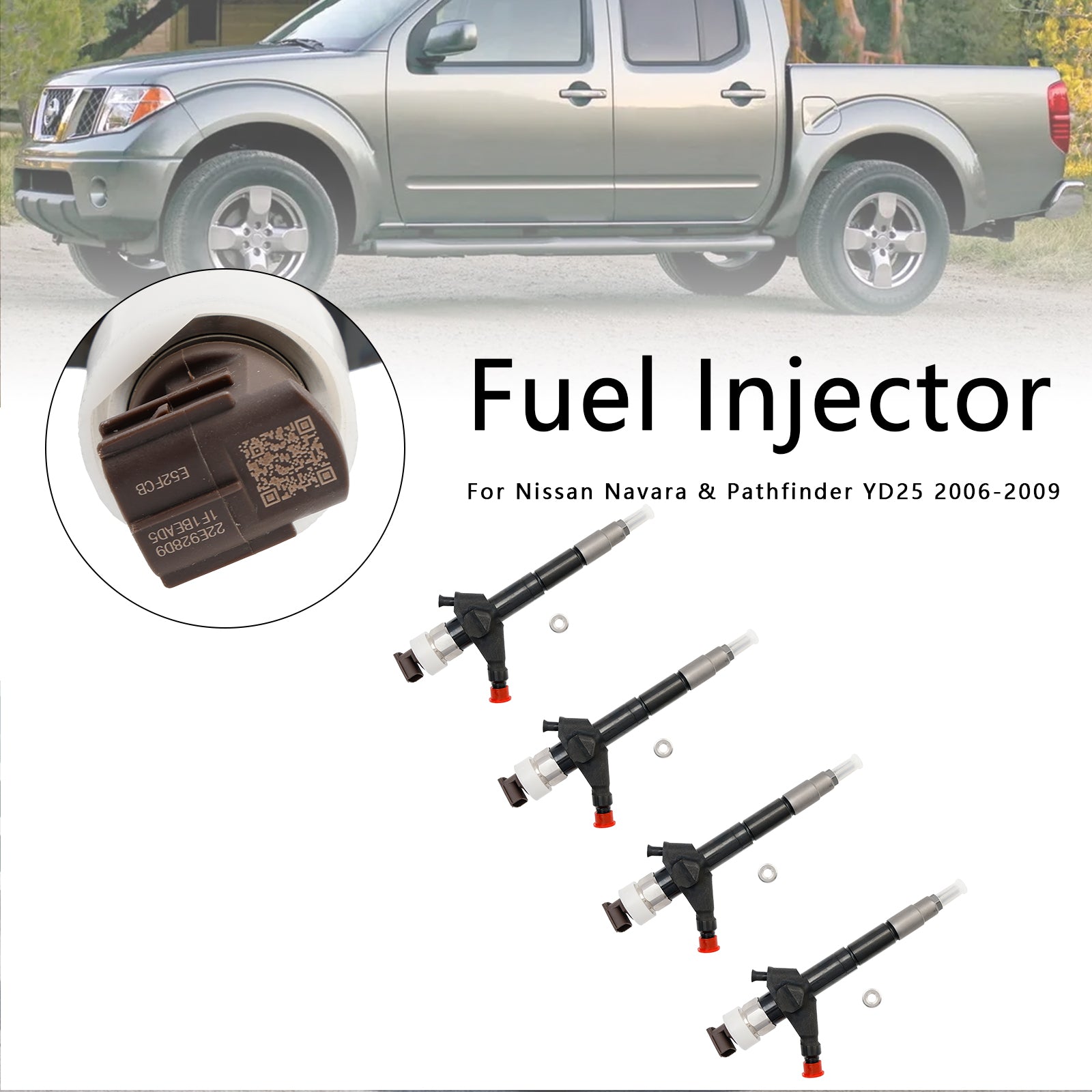 Injecteur de carburant Nissan Navara D40 YD25 Euro4 4 pièces 16600-EB70A 095000-6250