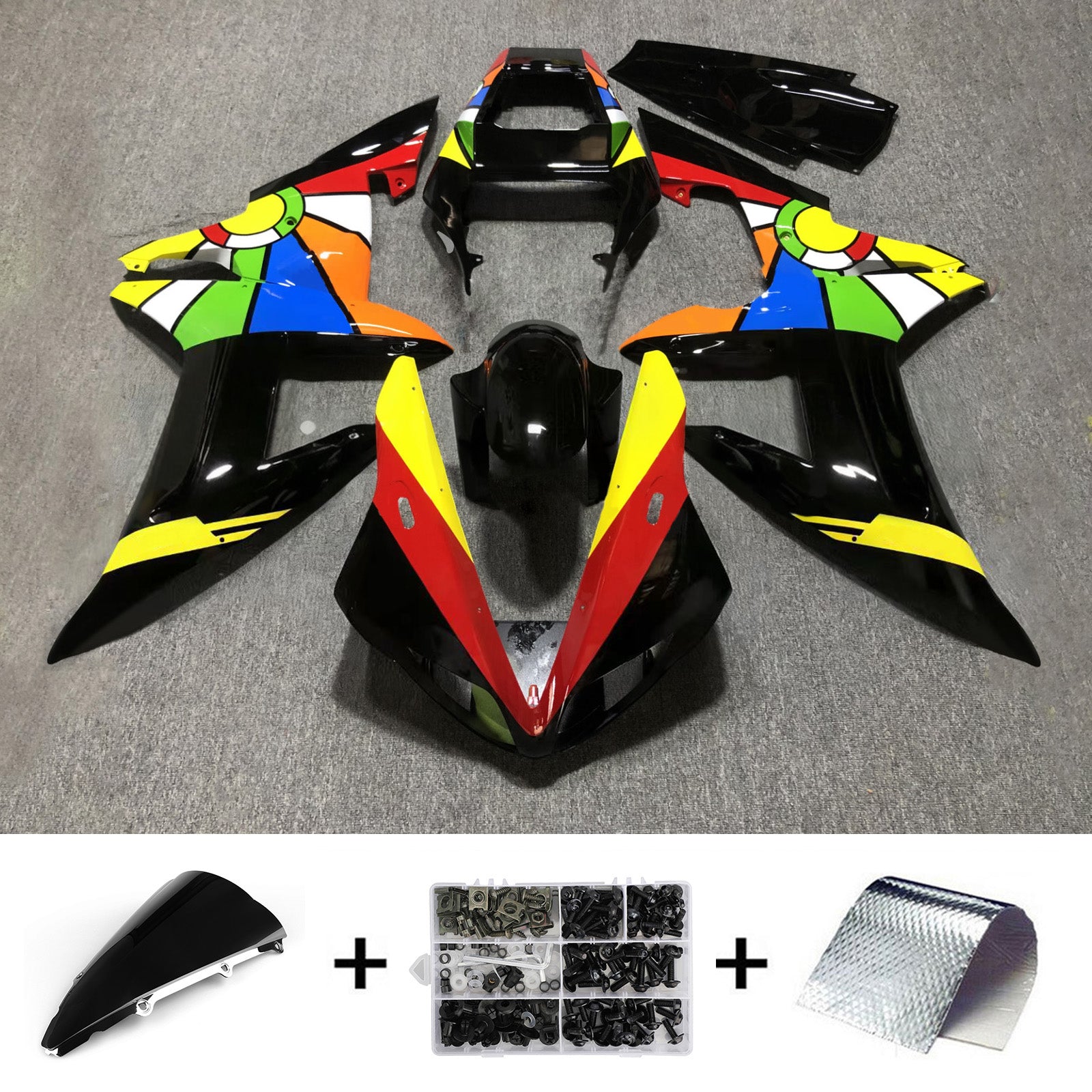 Kit de carénage en plastique ABS injecté compatible avec Yamaha YZF-R1 2002-2003