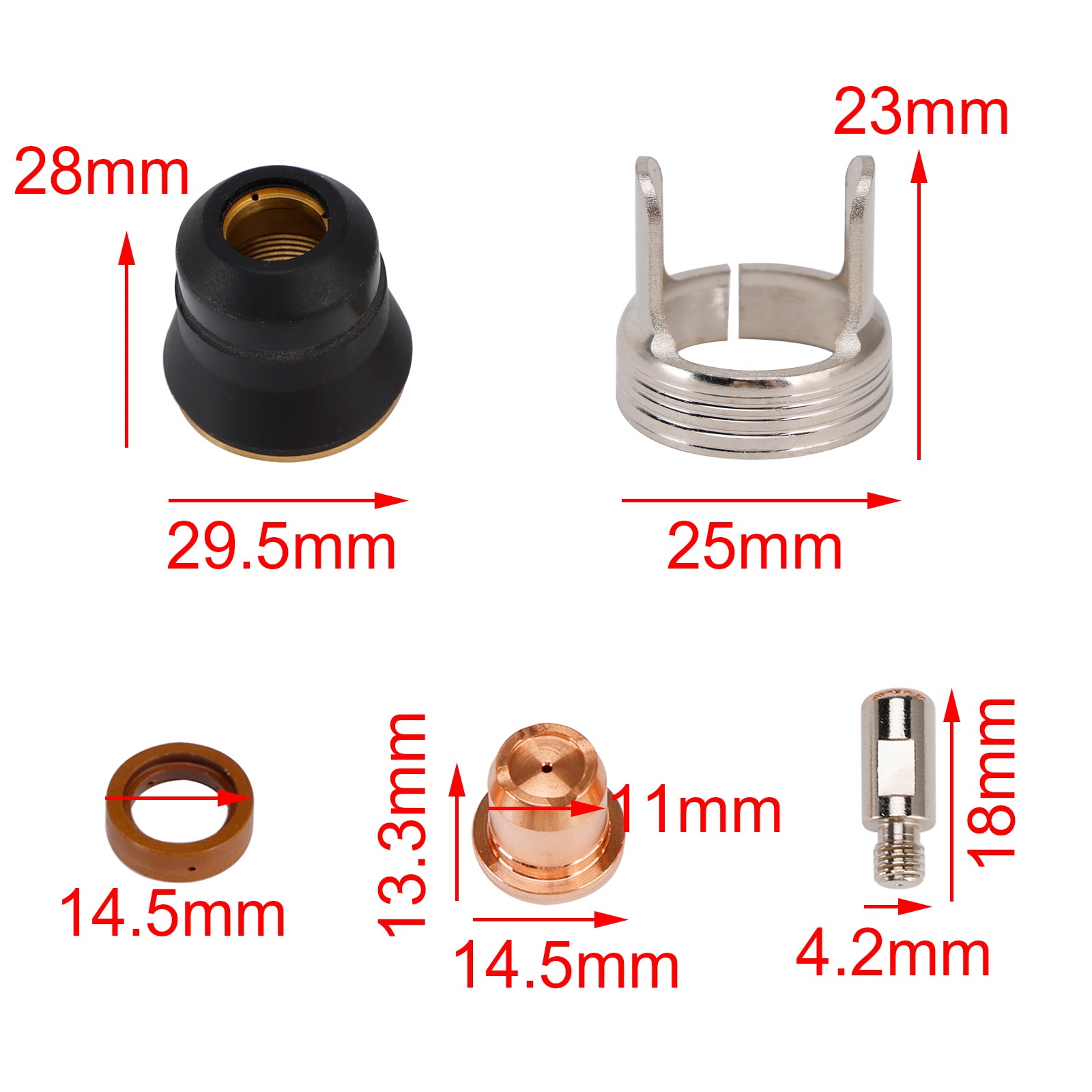 Lot de 24 électrodes de pointe pour torche de découpe plasma IPT40 pour CUT-55DS et CUT-65DS