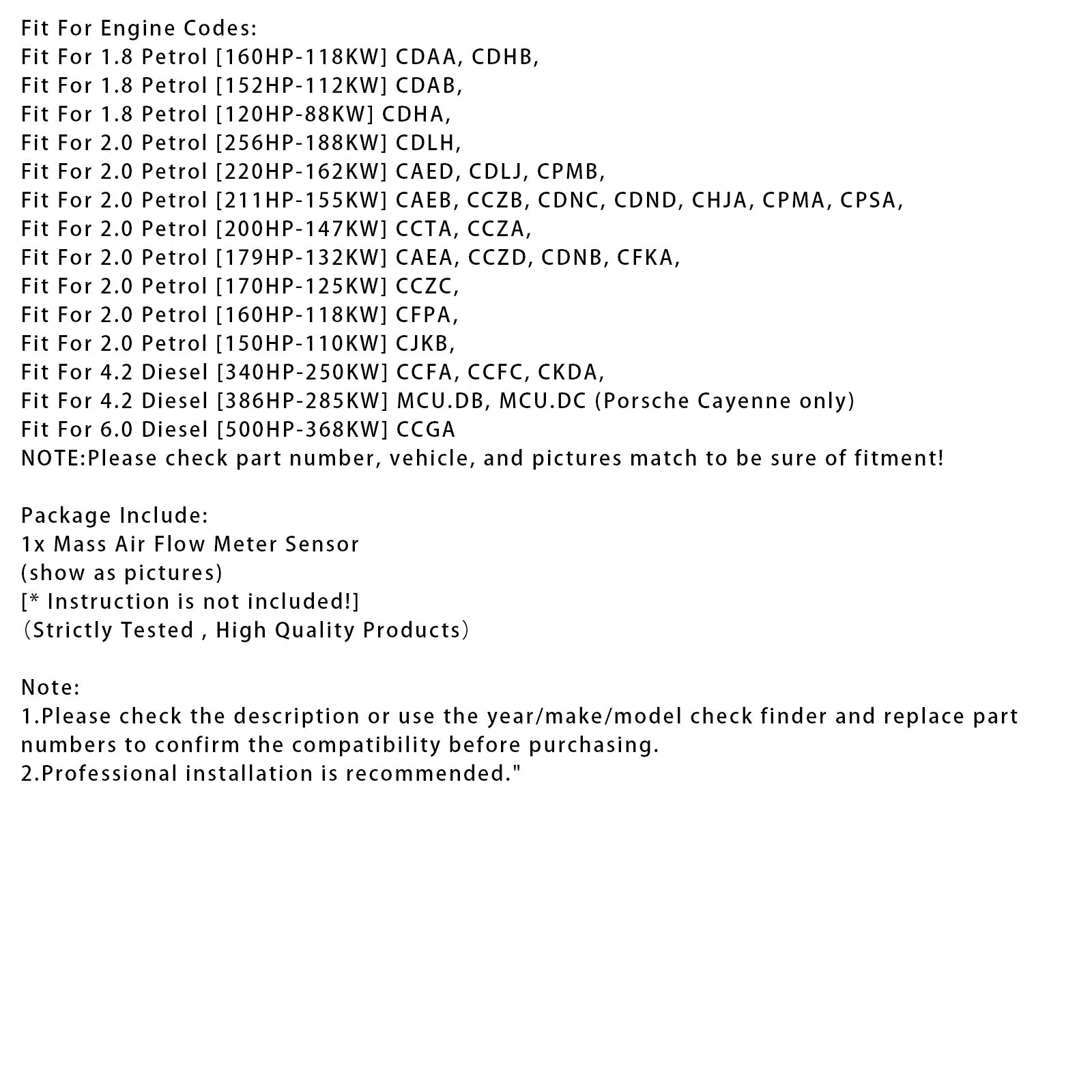 Czujnik przepływomierza d'masa powietrza dla Audi A3 8P1 A4 B8 Q5 8RB TT 8J3 A6 C7 2505079