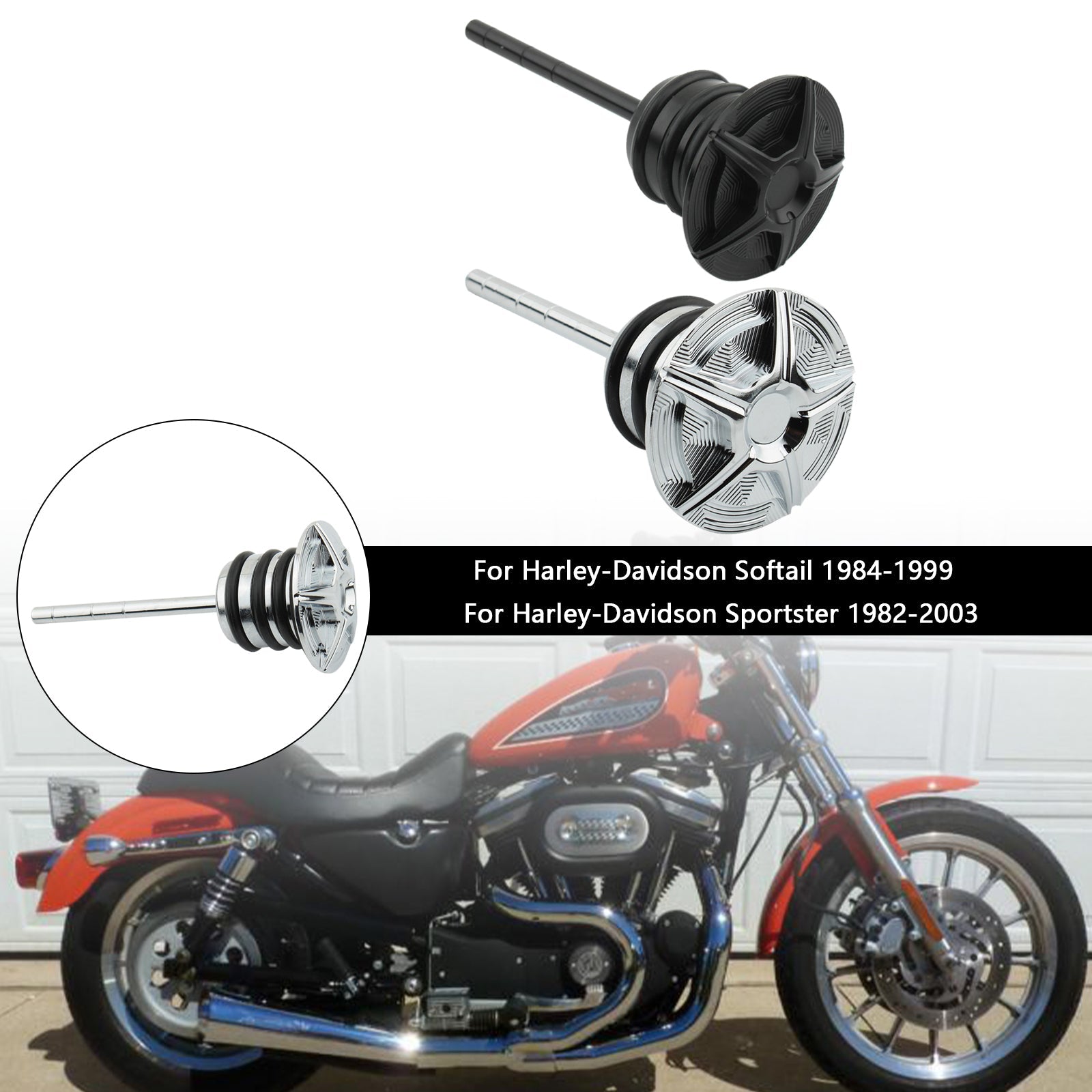 Enchufe de tanque de calibre de aceite para Softail 84-99 Sportster 82-03