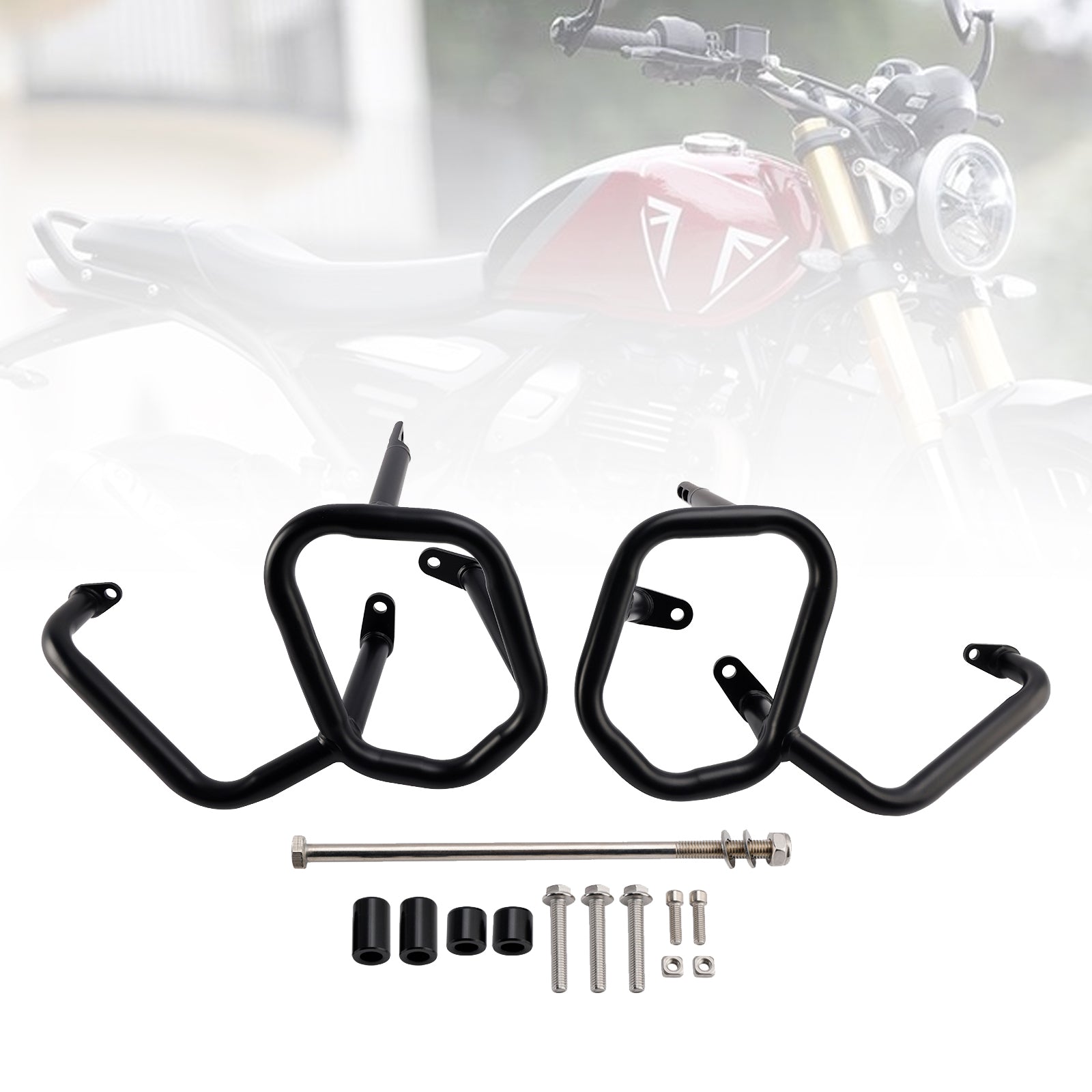 Anti-collision bumper voor Triumph Scrambler 400X 2024-2025 = zwart