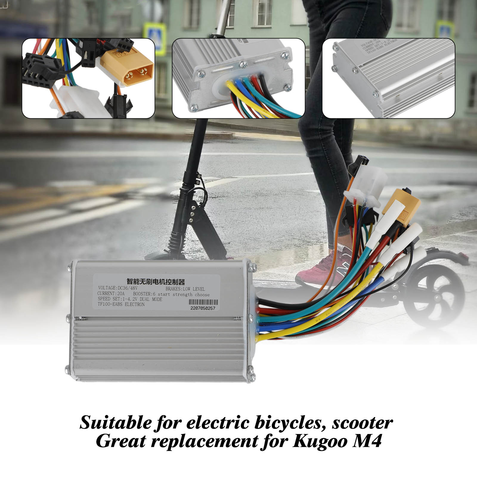 Contrôleur Moteur 48 V 20 A pour Trottinette Électrique Kugoo M4 10" – Module de Commande de Remplacement