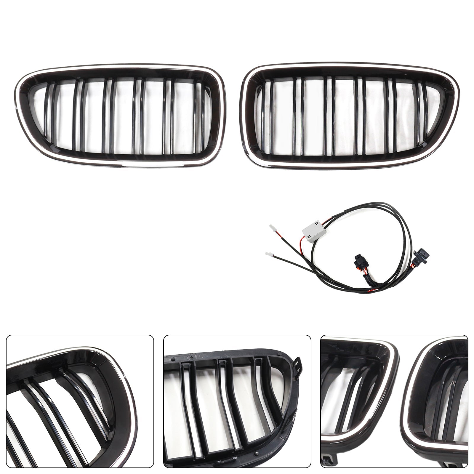 11.2009-02.2017 Grille de pare-chocs arrière BMW Série 5 F11 Touring Noir brillant 51137203649 51137203203
