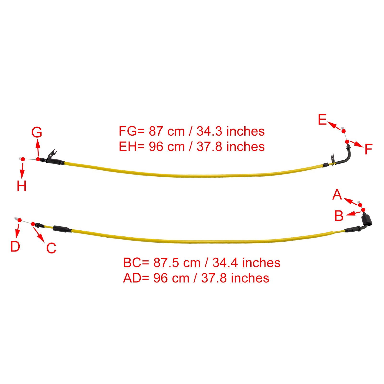 Keltainen kiihdytinkaapeli Suzuki GSXR1000 2017-2023