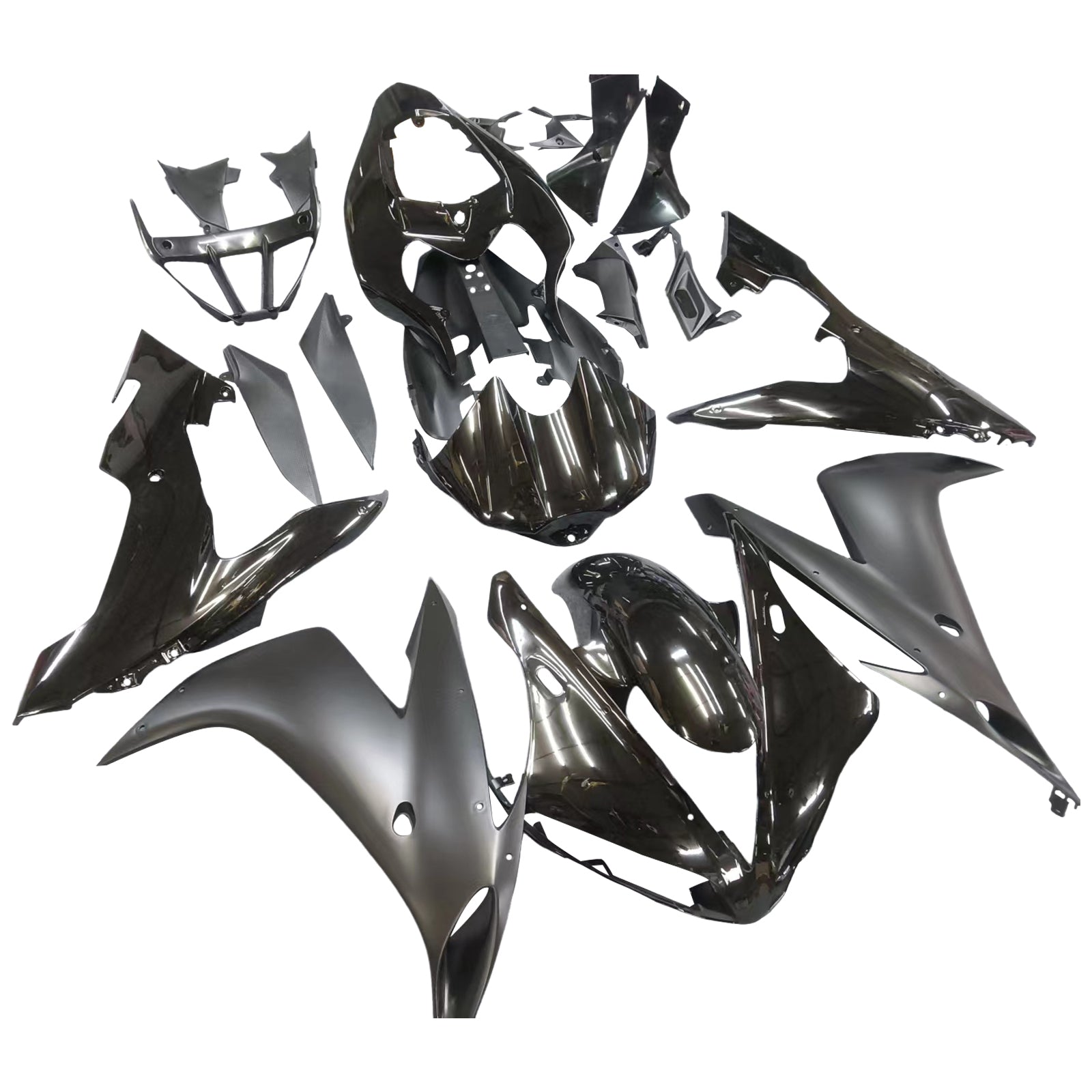 Kit de carénage en plastique ABS moulé par injection noir brillant et noir mat pour Yamaha YZF R1 2004-2006