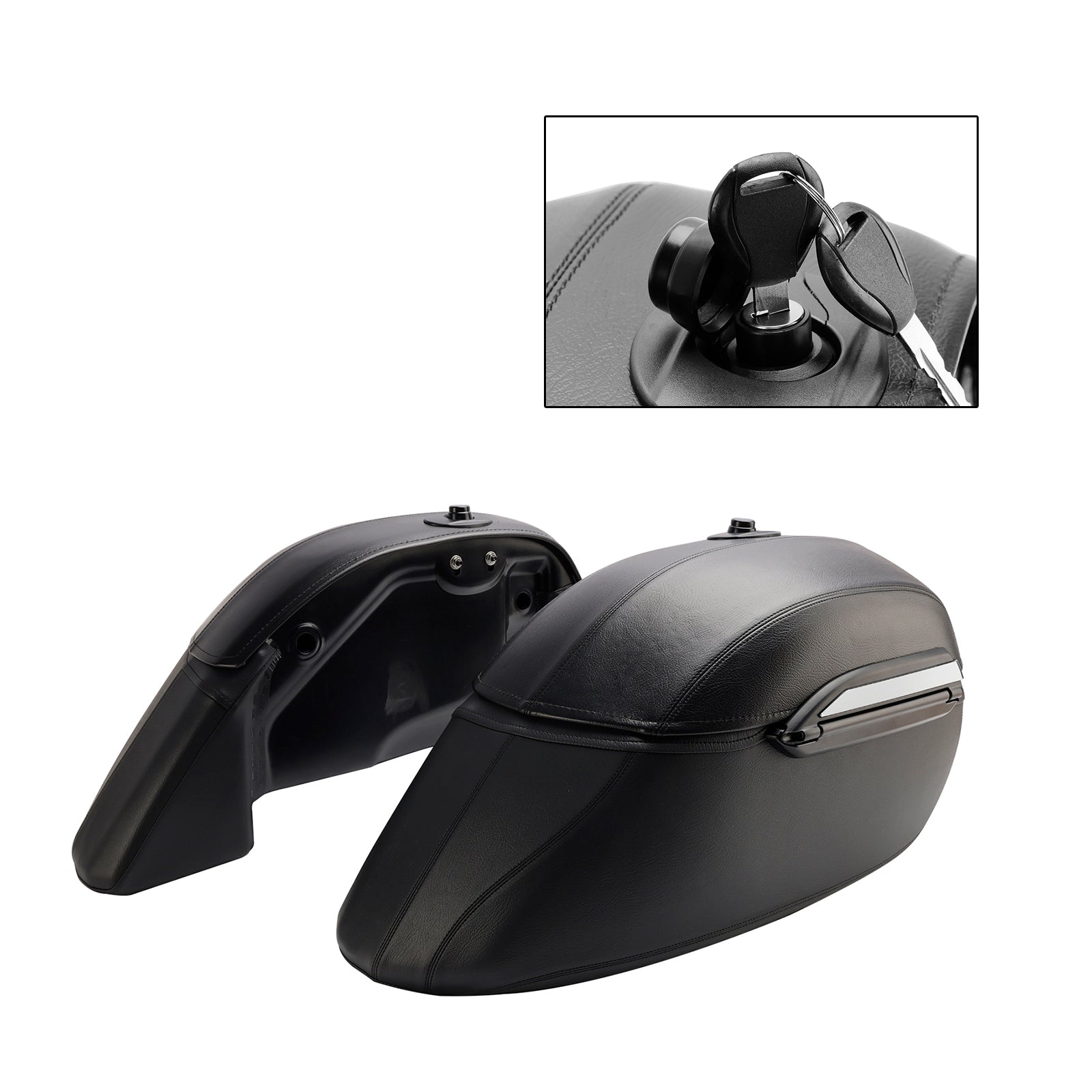 Borse laterali in poliuretano nero per Kawasaki Vulcan S 650 Vn/En650 (2015-2023).