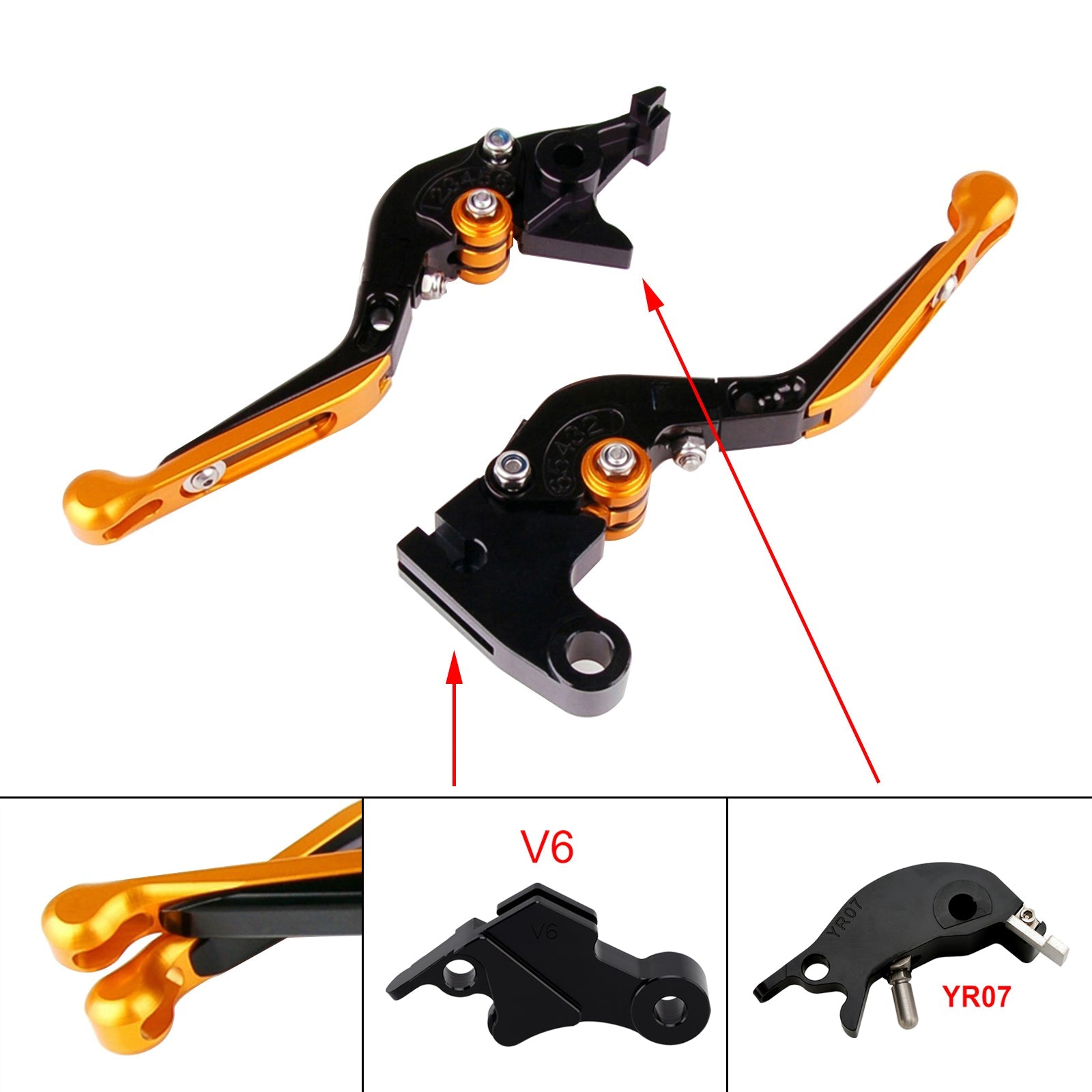 Levier de frein et d'embrayage réglable compatible avec YAMAHA XSR900 XSR900GP MT-09 MT-09SP 24-25