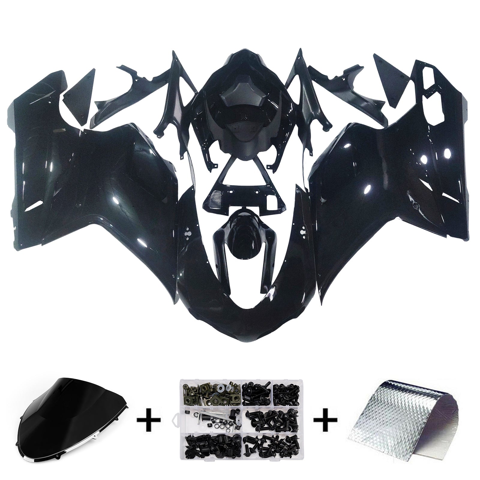 Kit de carénage par injection, carrosserie en plastique ABS, compatible avec Ducati 1098/1198/848 de 2007 à 2011