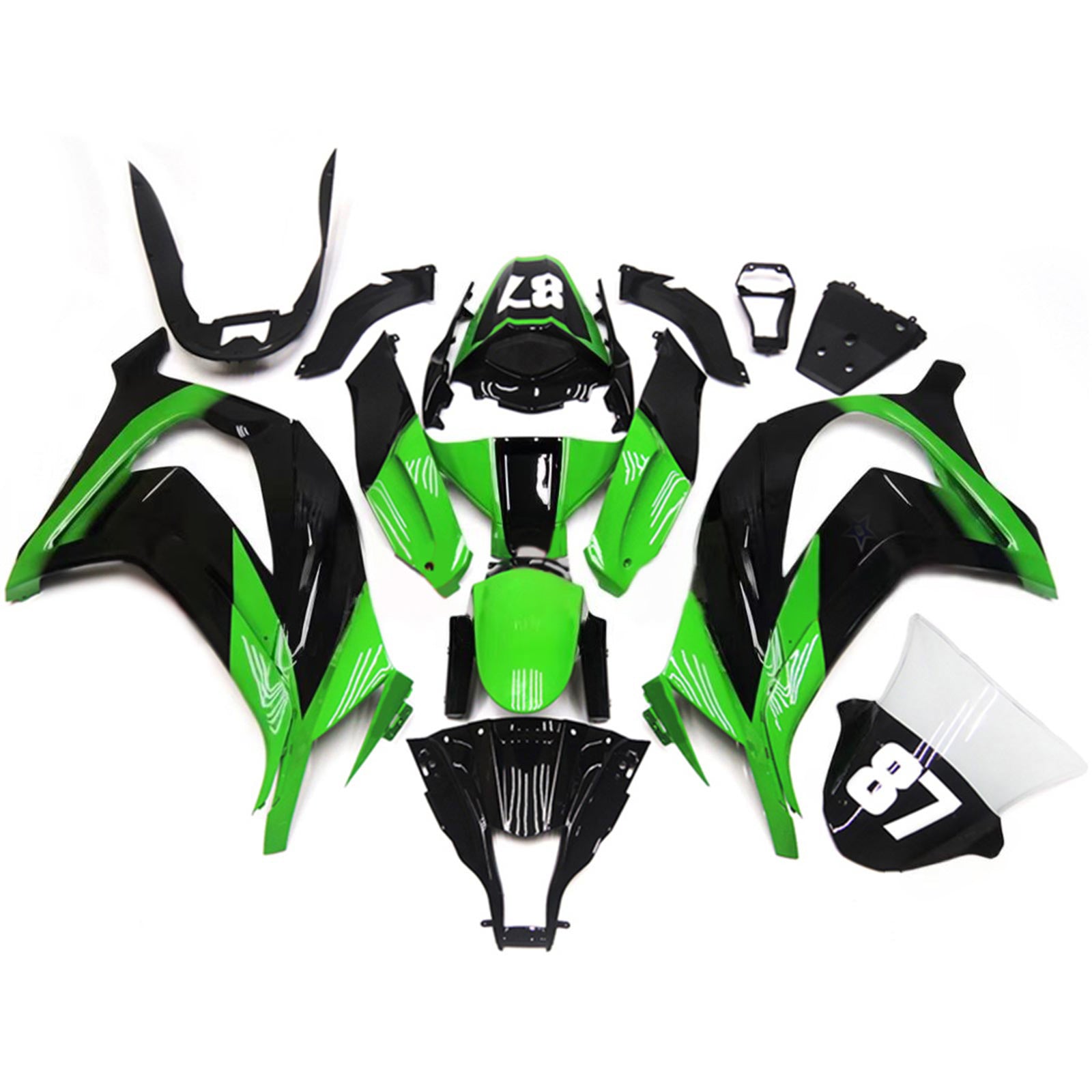 Kit de carénage injecté en plastique ABS pour Kawasaki ZX10R 2011-2015