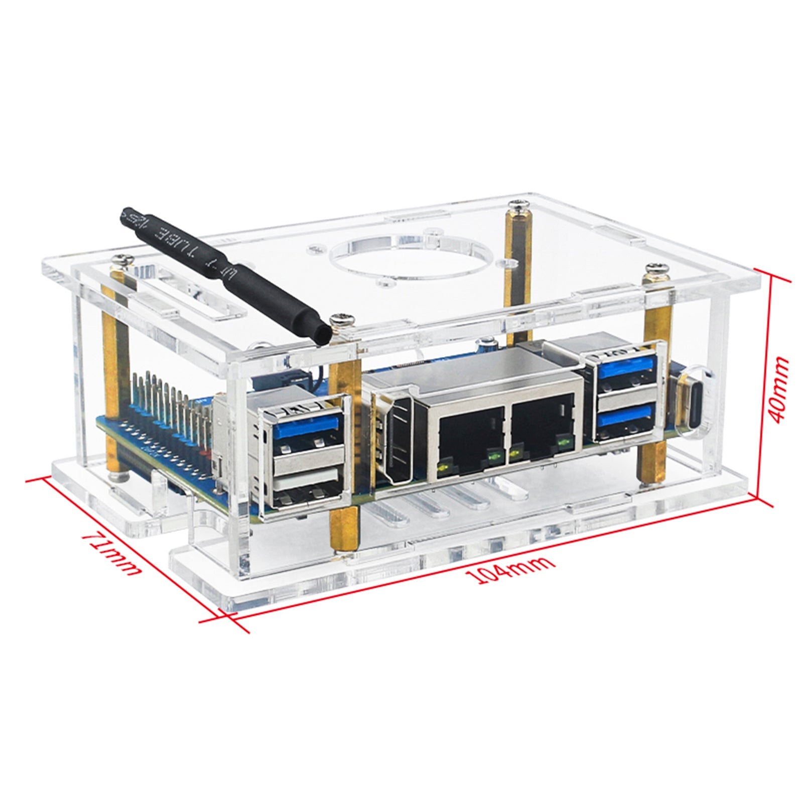 Dedykowana karta rozwoju Orange PI RV2, przezroczysta akrylowa skrzynia