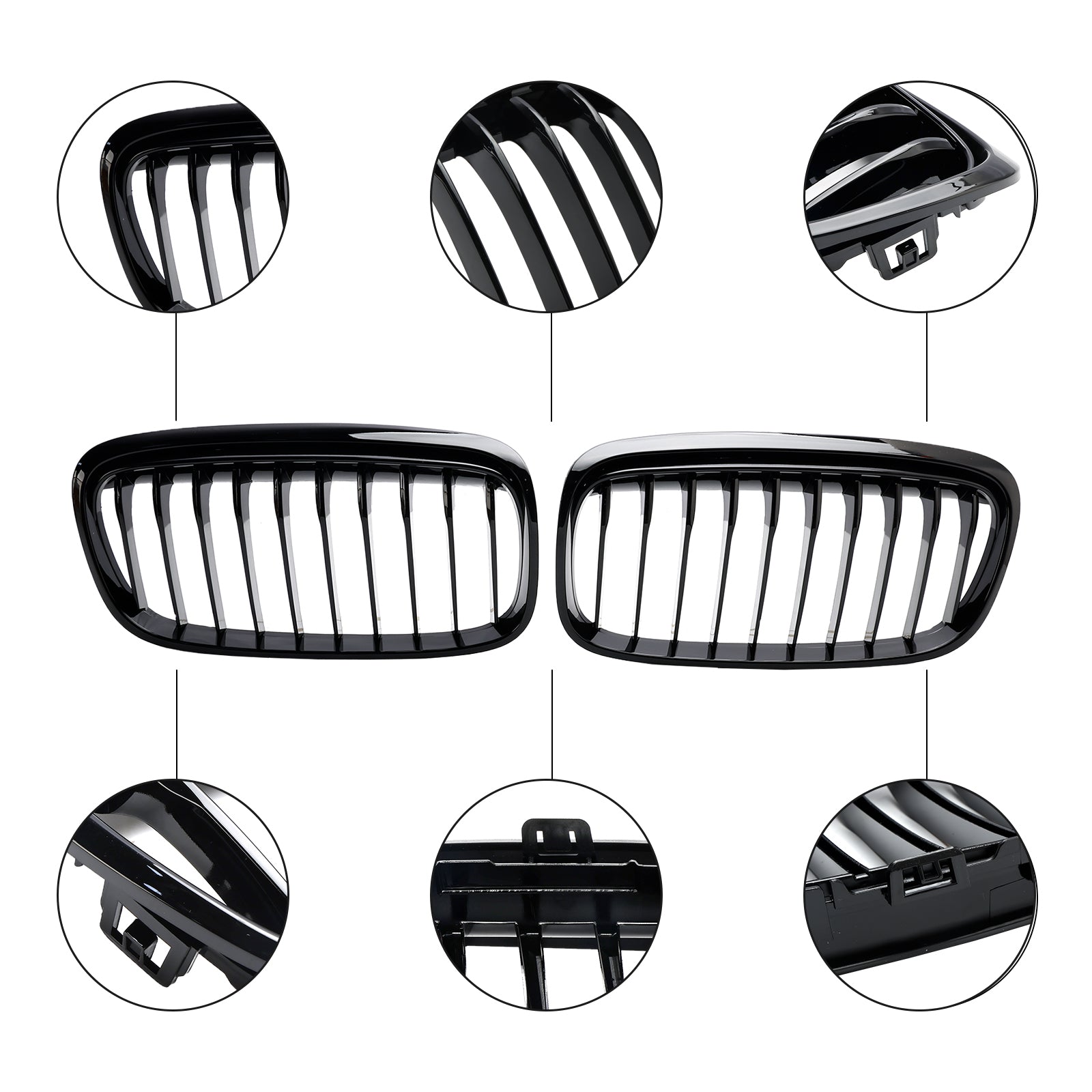 Gloss Black Front Grille Grill Pour BMW 2 Series Gran Tourer F45 F46 2015-2018